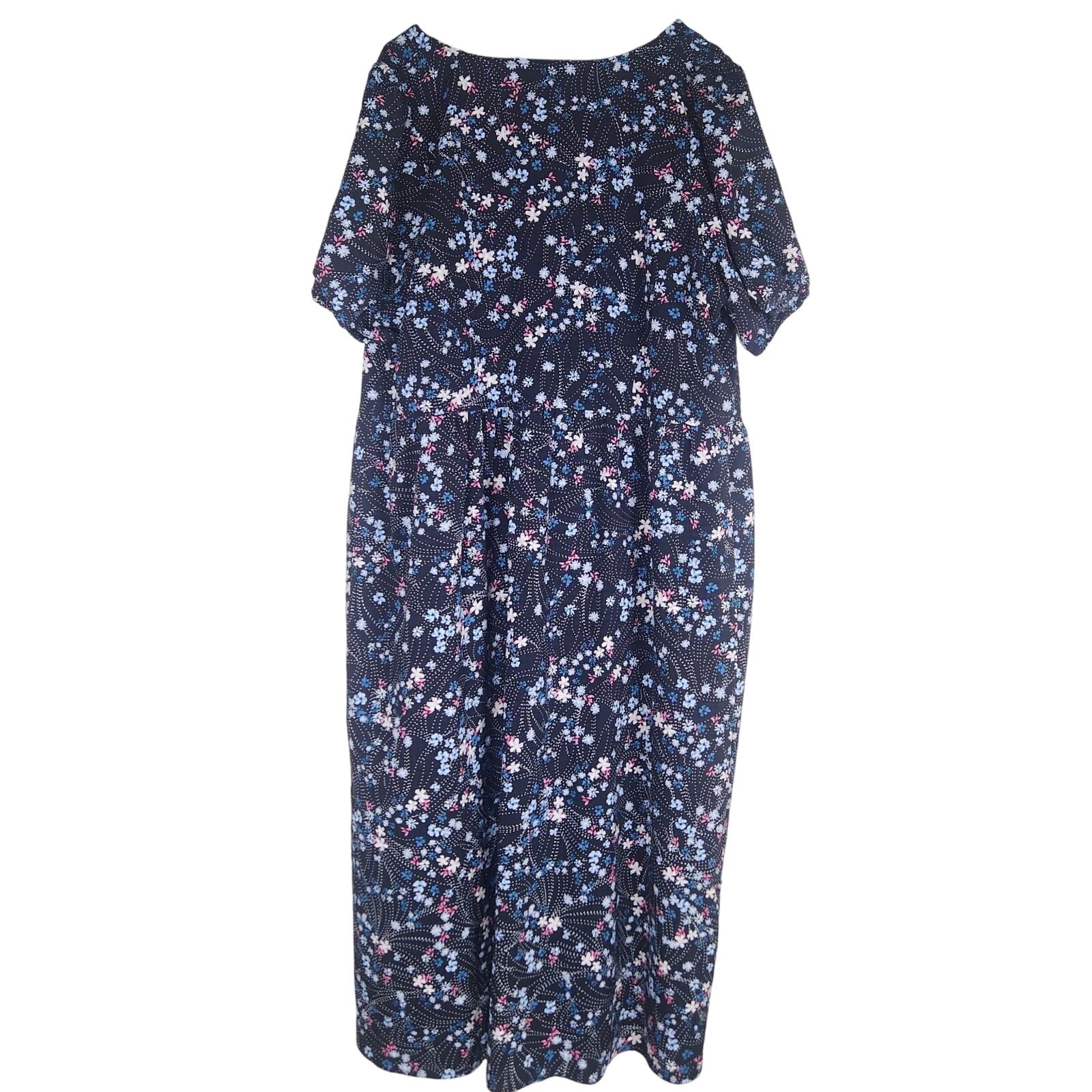 LOFT NWT Pearl Print Mini Floral Puff Sleeve Dress with Slip, XXL - Thumbnail 5