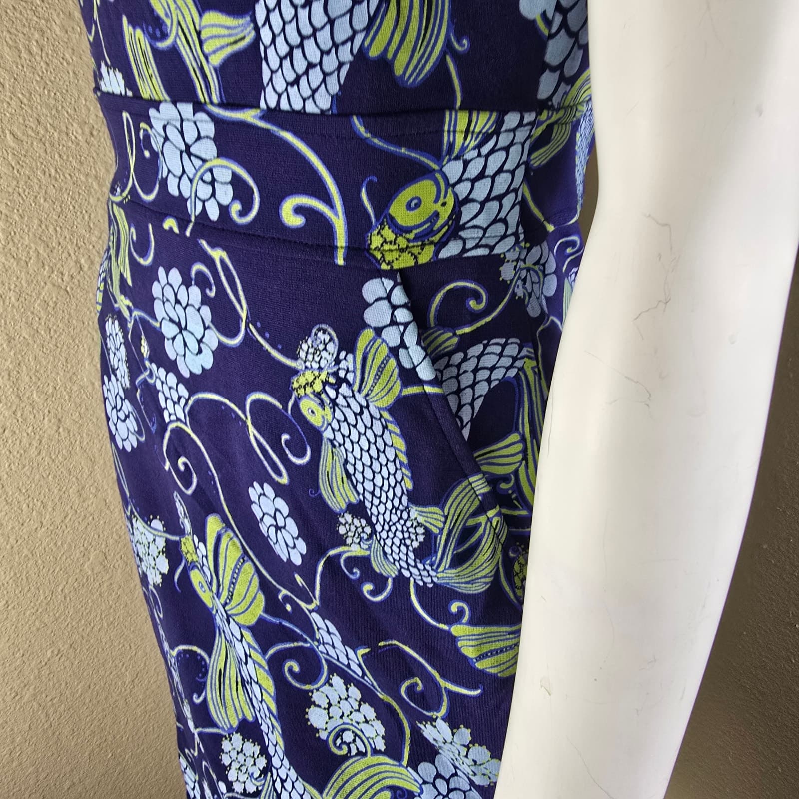 Lilly Pulitzer Don't be Koi Lulu Dress Sleeveless Cowl Neck - Size 2 - Thumbnail 5