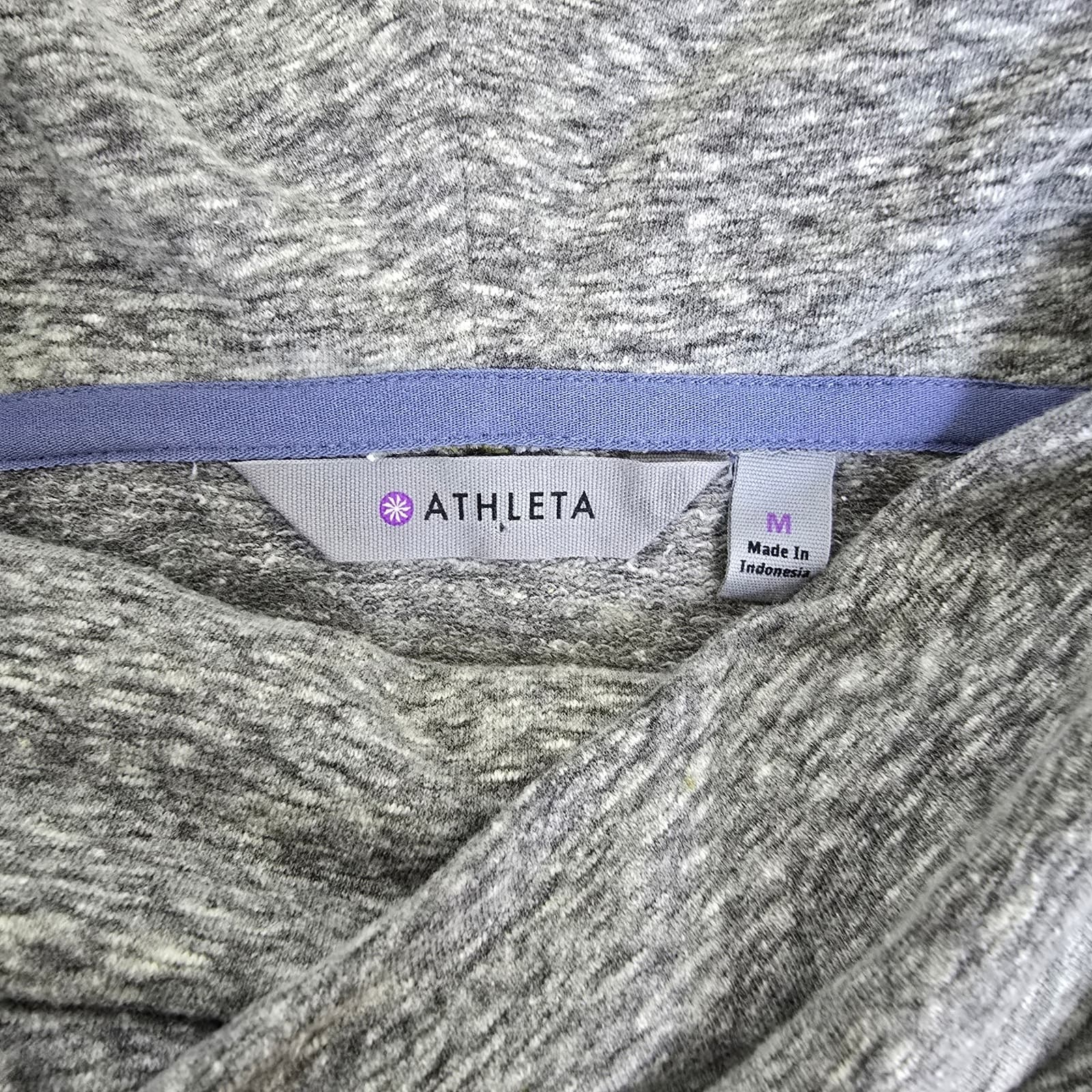 Athleta Cowl Neck Funnel Pullover Sweatshirt - Heathered Gray - M - 929690 - Thumbnail 5