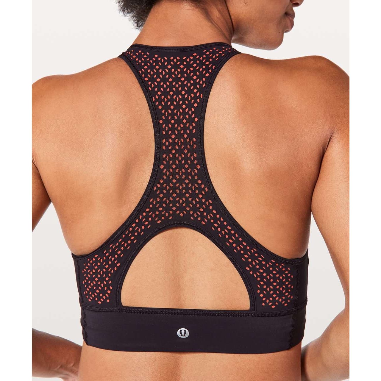 Lululemon Get Your Peek On Sports Bra, Deep Phantom / Red Orange, Size 10wss - Thumbnail 2