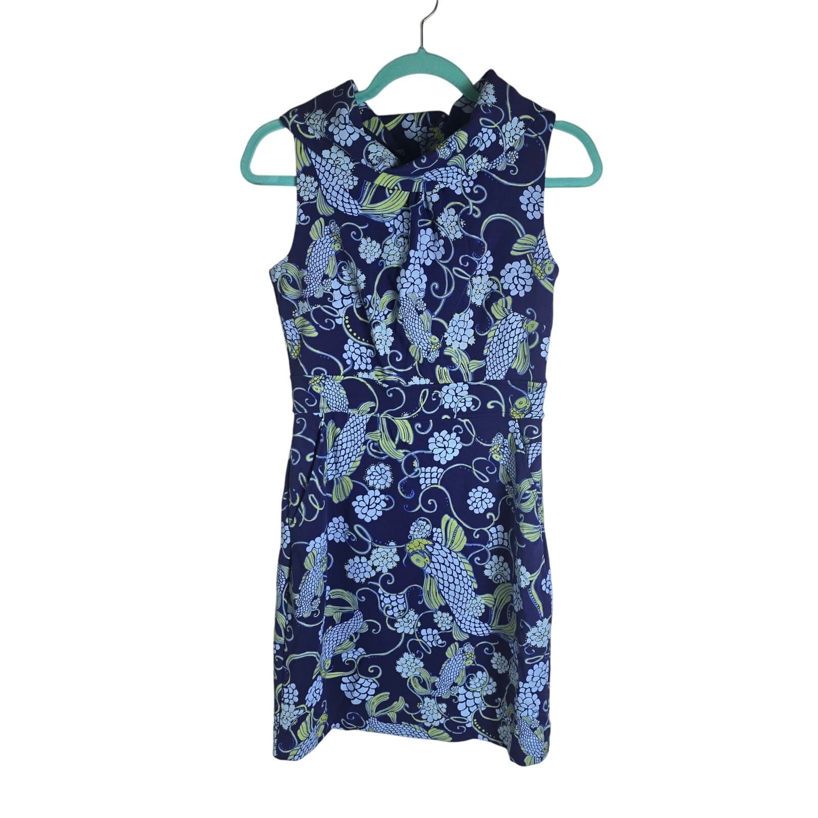 Lilly Pulitzer Don't be Koi Lulu Dress Sleeveless Cowl Neck - Size 2 - Image 1