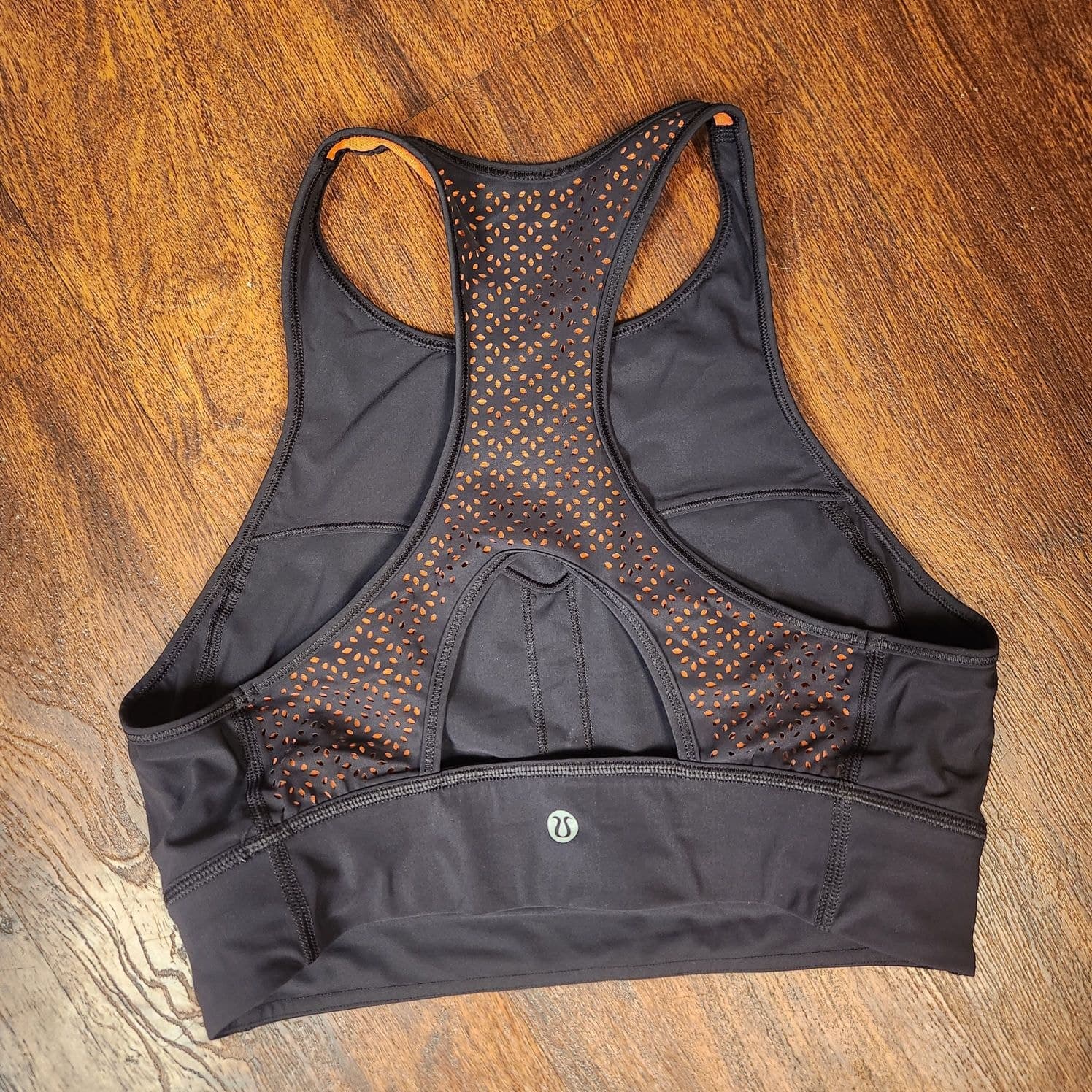 Lululemon Get Your Peek On Sports Bra, Deep Phantom / Red Orange, Size 10wss - Thumbnail 4