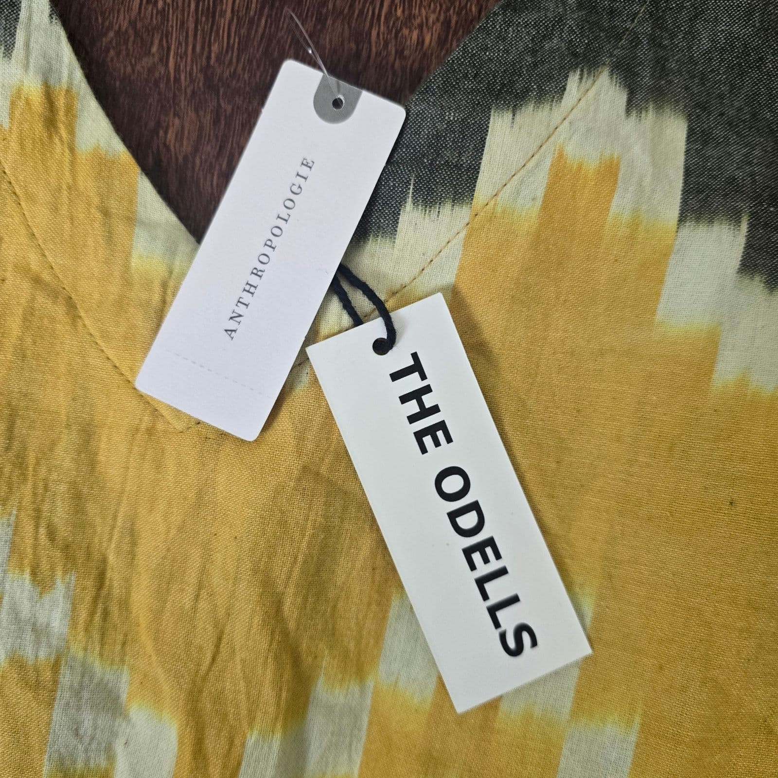 Anthropologie The Odells Bento Jumpsuit Short Sleeve V Neck Chevron NWT XS - Thumbnail 11