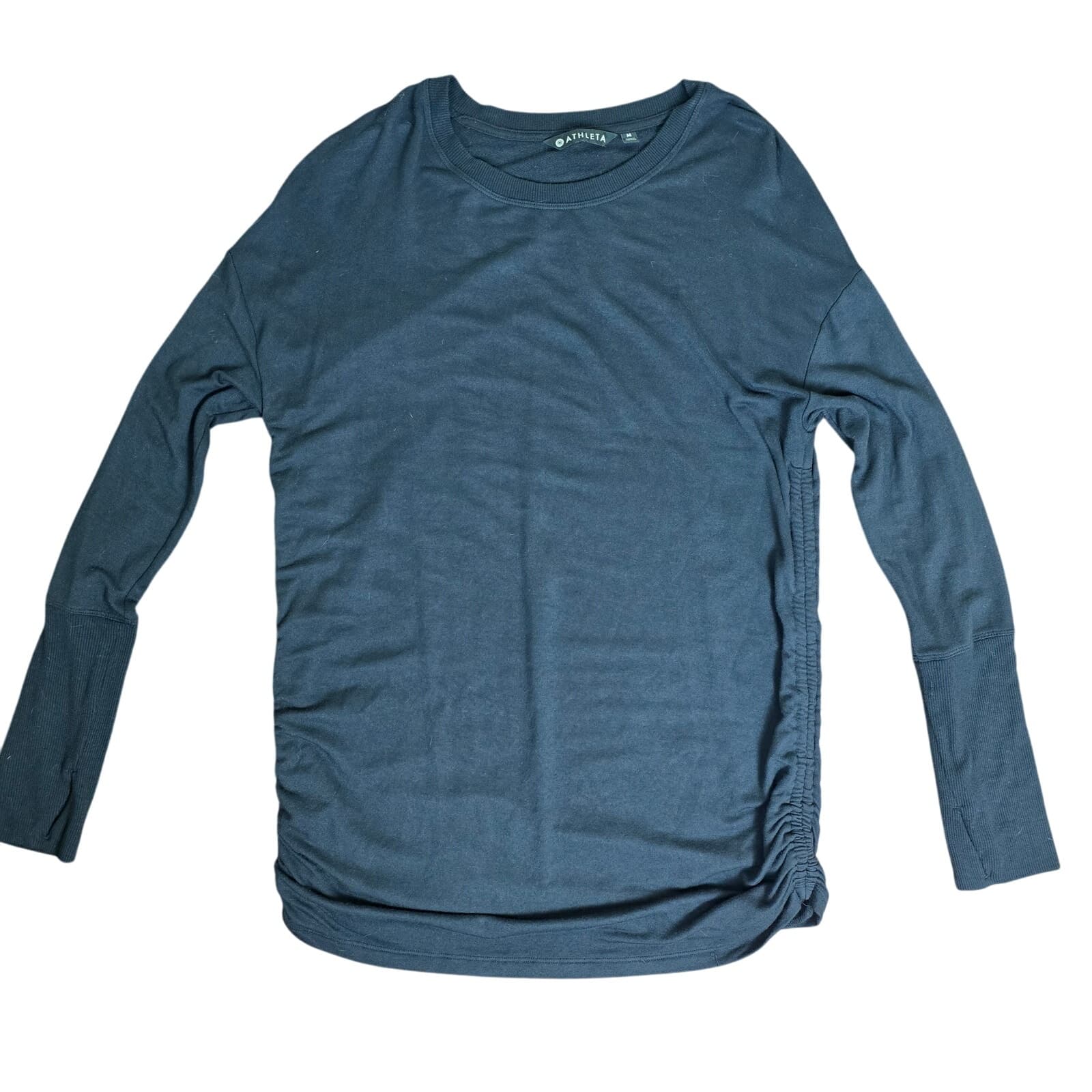 Athleta Drishti Ruched Sweatshirt - Medium - Black - 405166 - Thumbnail 4