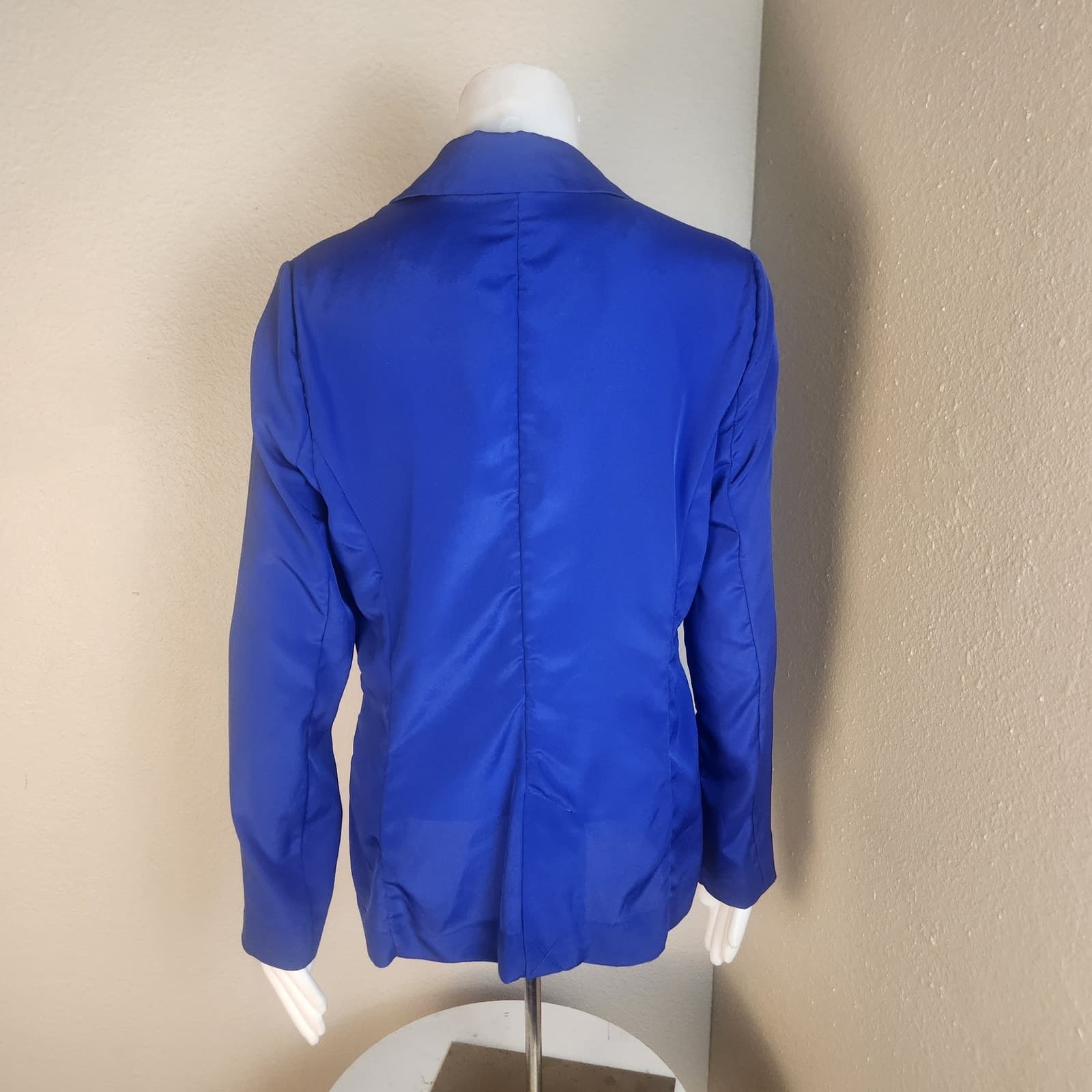 Dana Buchman Lightweight Single Button Blue Blazer Jacket, Size 8 - Thumbnail 4