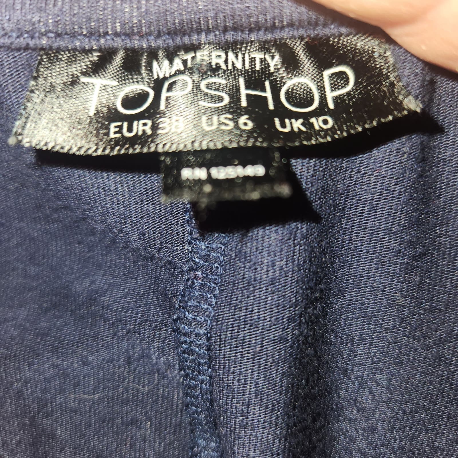 Top Shop Maternity Long Sleeve Knee Length Navy Blue Dress 6 - Thumbnail 6