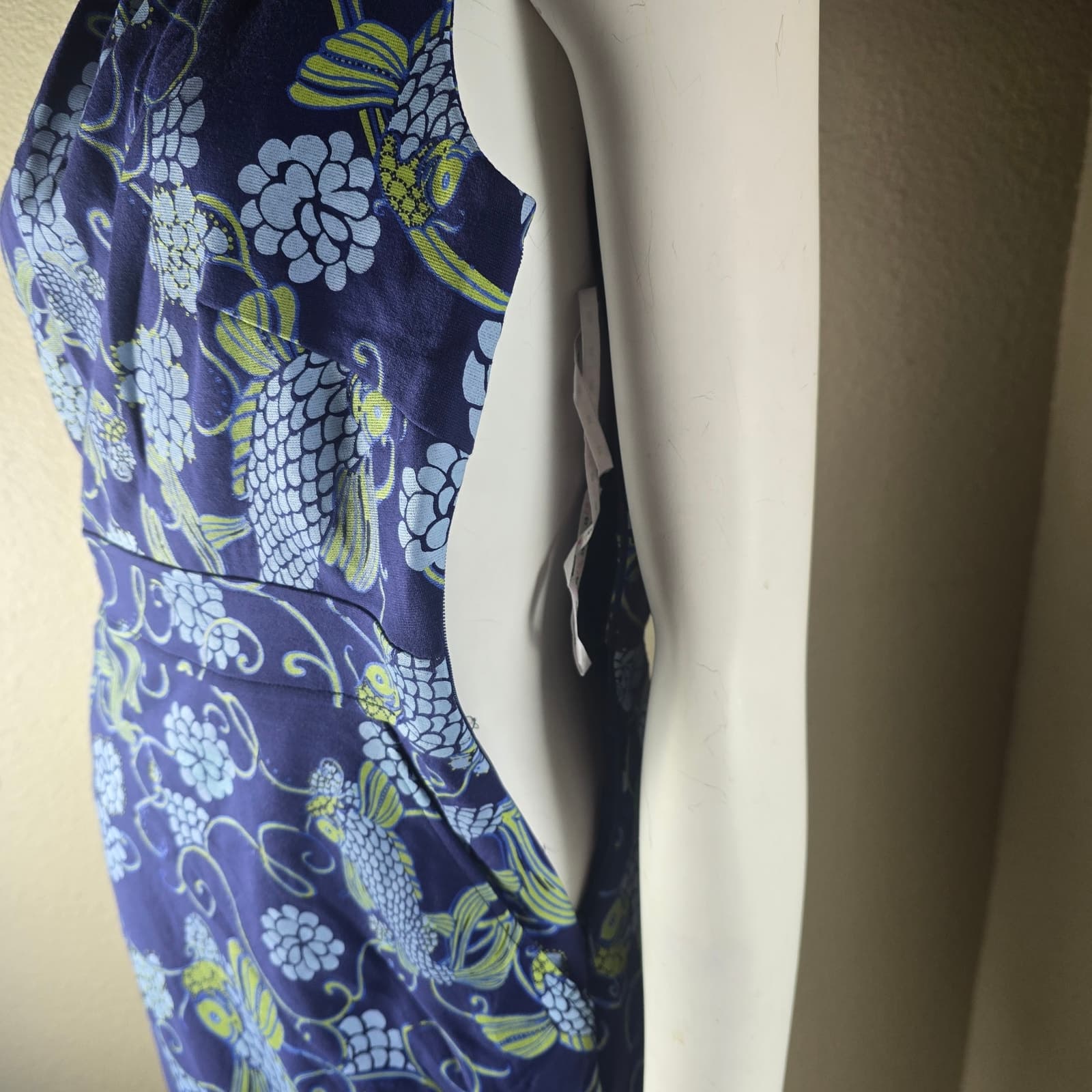 Lilly Pulitzer Don't be Koi Lulu Dress Sleeveless Cowl Neck - Size 2 - Thumbnail 6