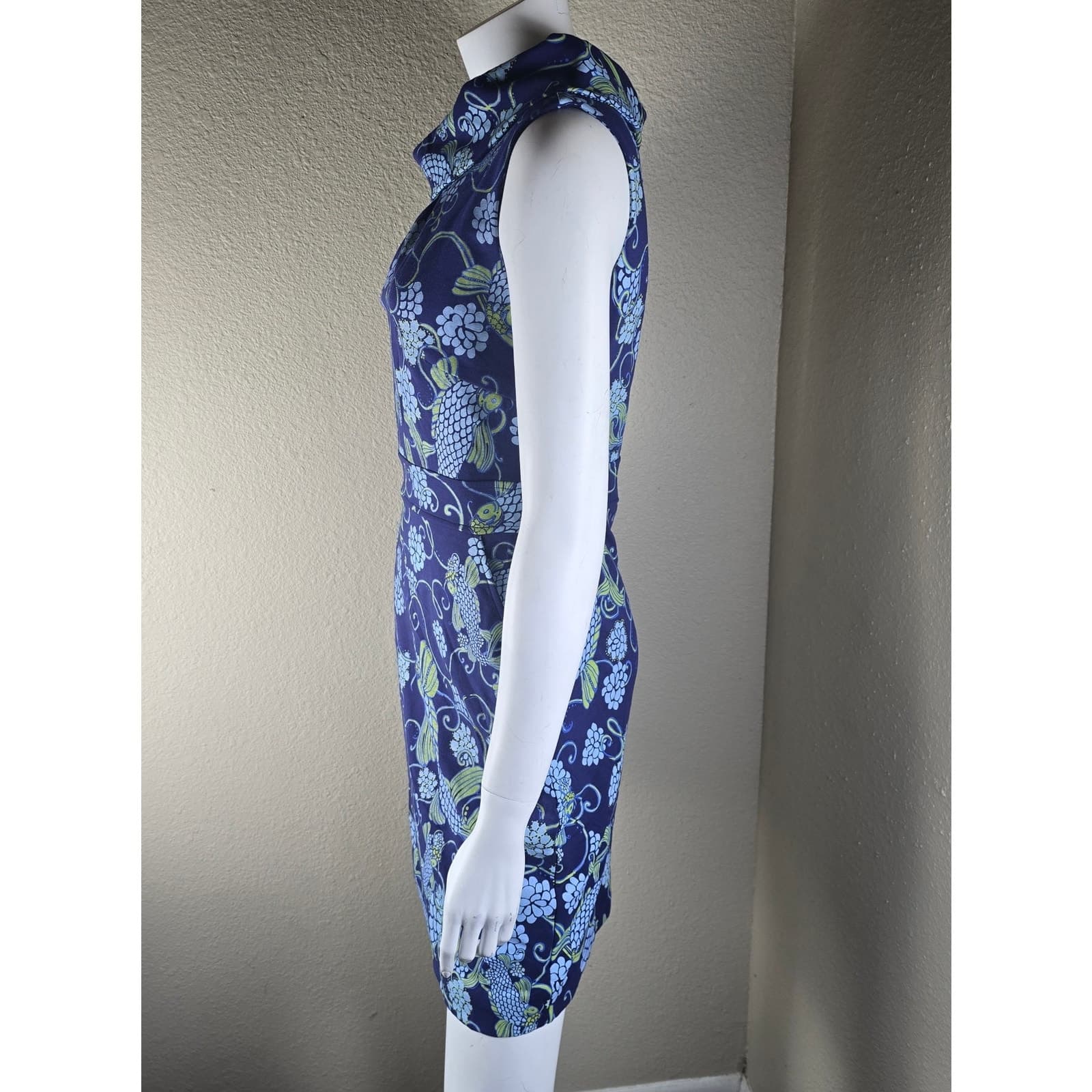 Lilly Pulitzer Don't be Koi Lulu Dress Sleeveless Cowl Neck - Size 2 - Thumbnail 4