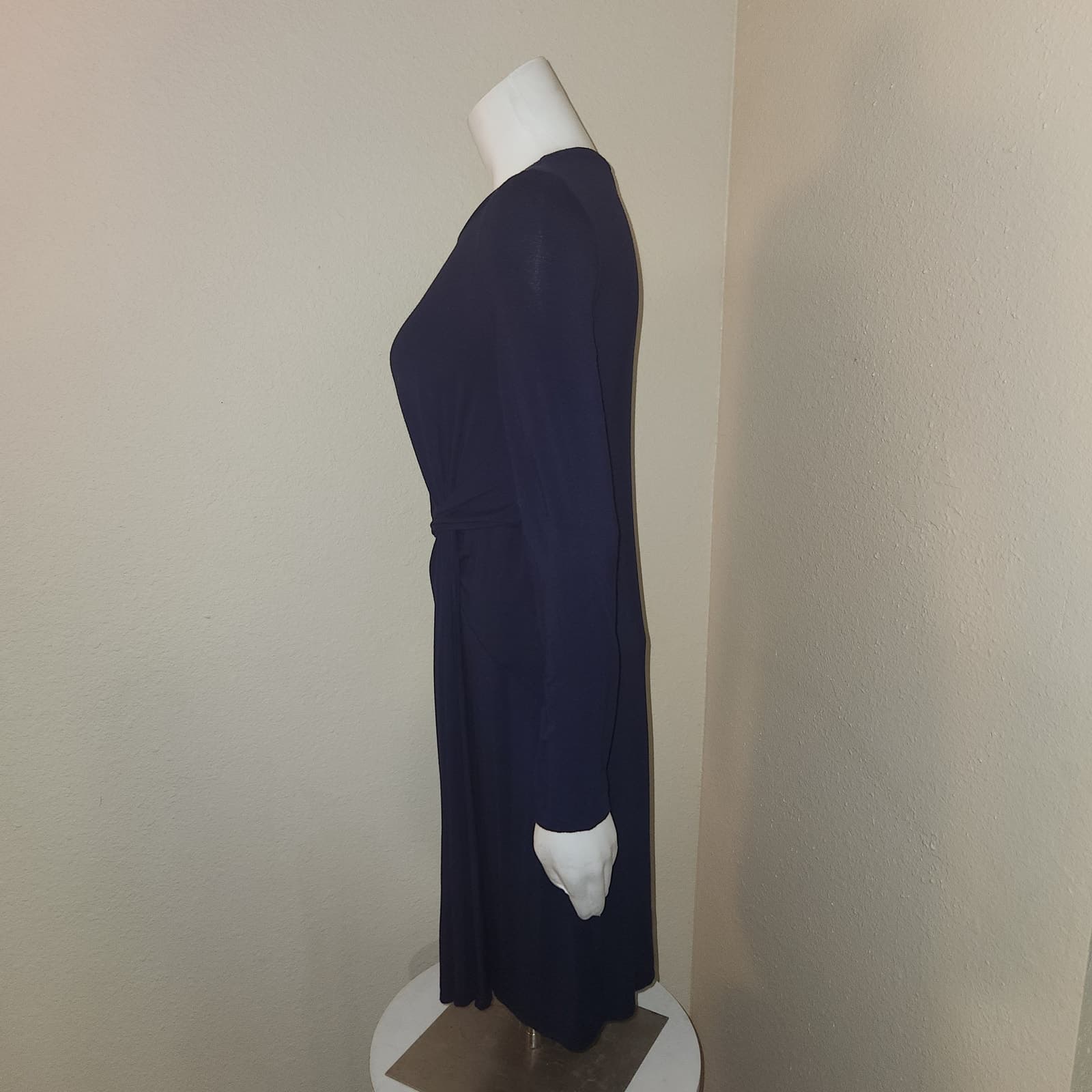 Top Shop Maternity Long Sleeve Knee Length Navy Blue Dress 6 - Thumbnail 3