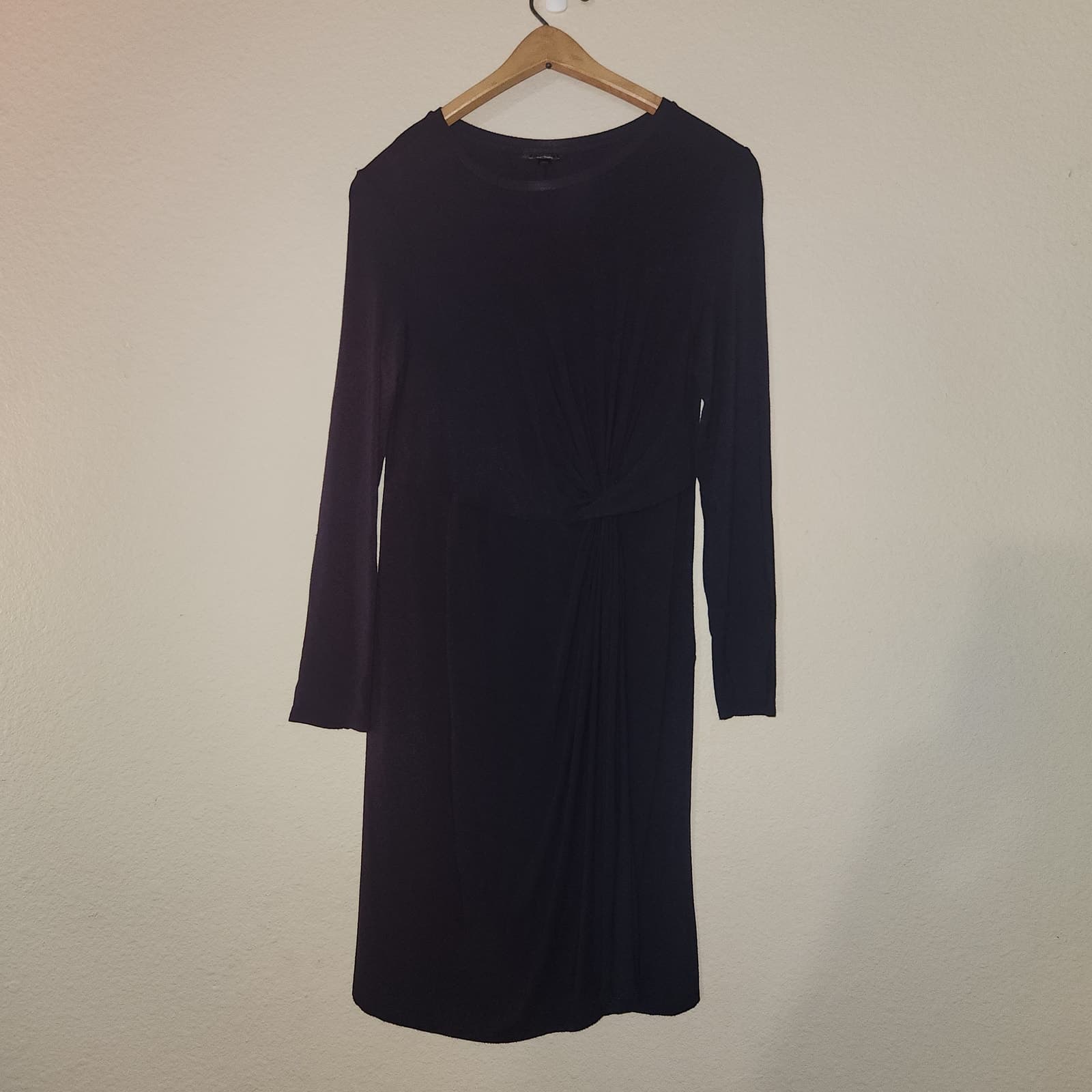 Top Shop Maternity Long Sleeve Knee Length Navy Blue Dress 6 - Thumbnail 5
