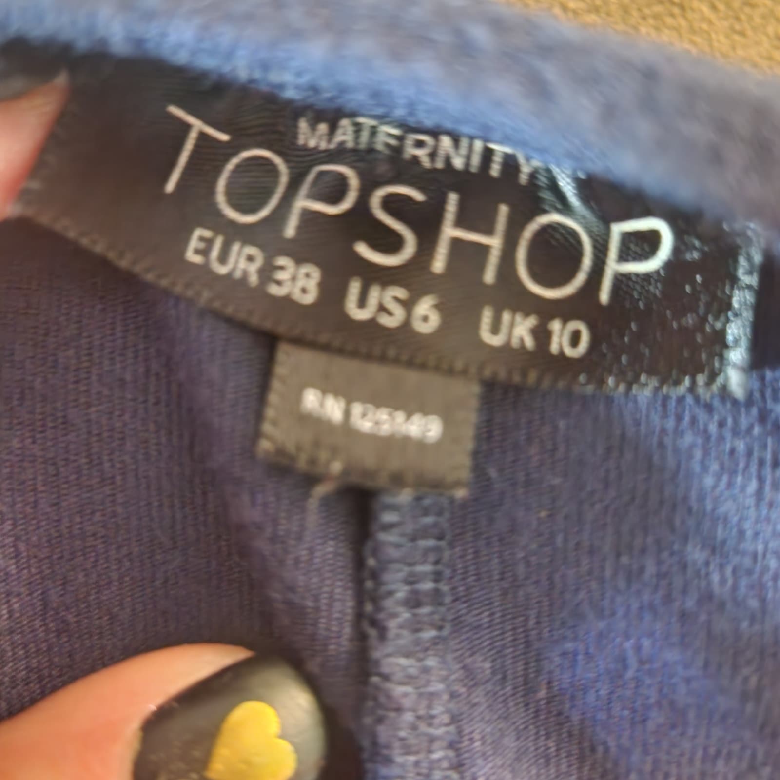 Top Shop Maternity Long Sleeve Knee Length Navy Blue Dress 6 - Thumbnail 7