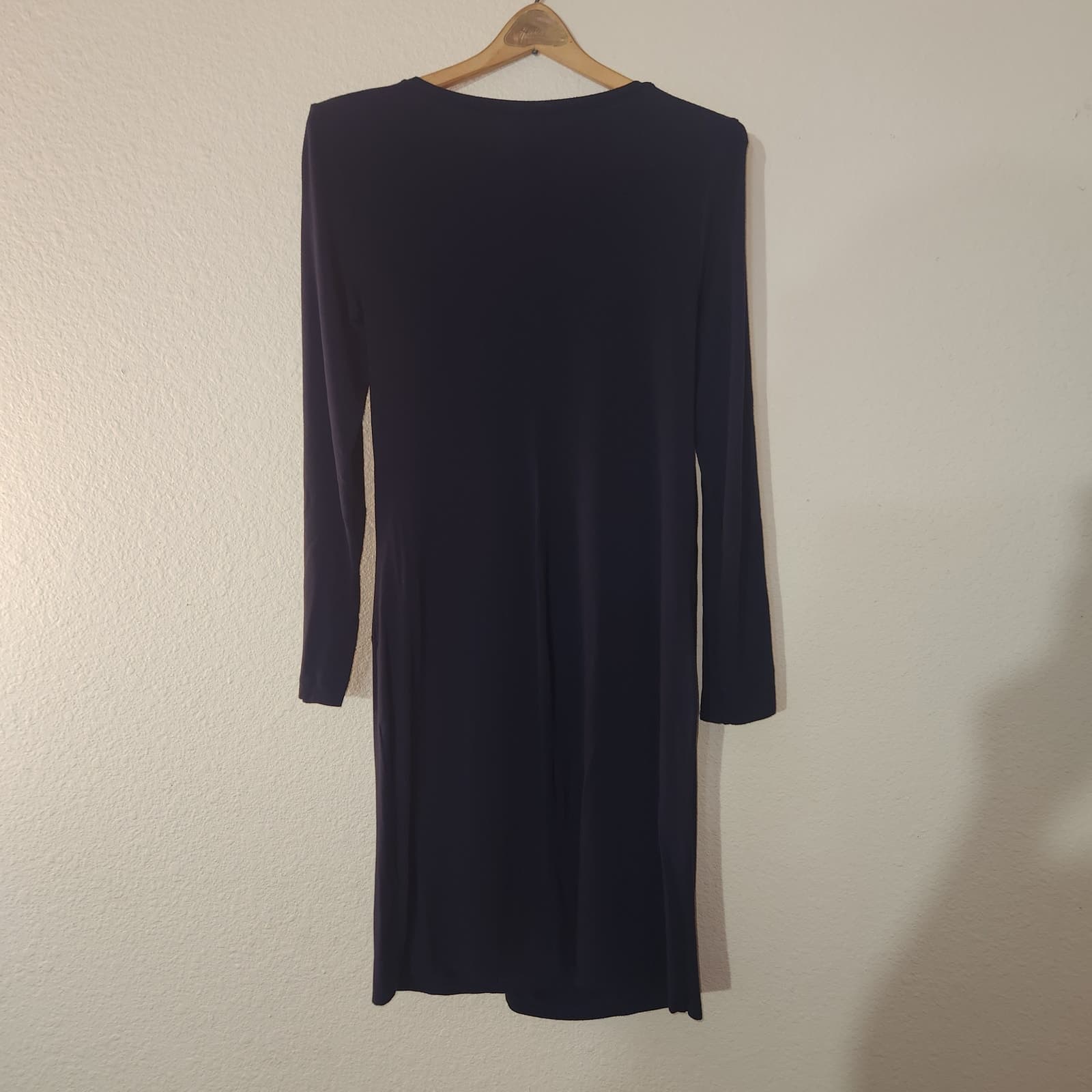 Top Shop Maternity Long Sleeve Knee Length Navy Blue Dress 6 - Thumbnail 4