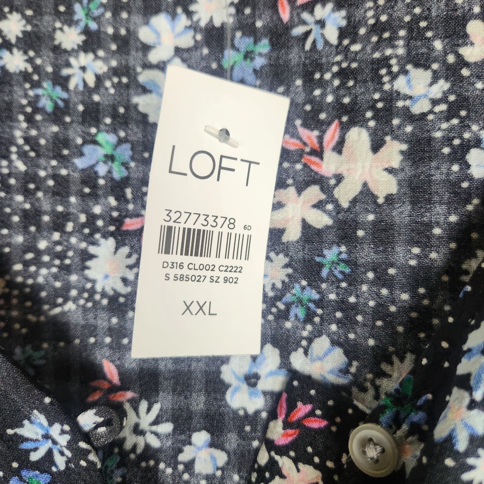 LOFT NWT Pearl Print Mini Floral Puff Sleeve Dress with Slip, XXL - Thumbnail 11