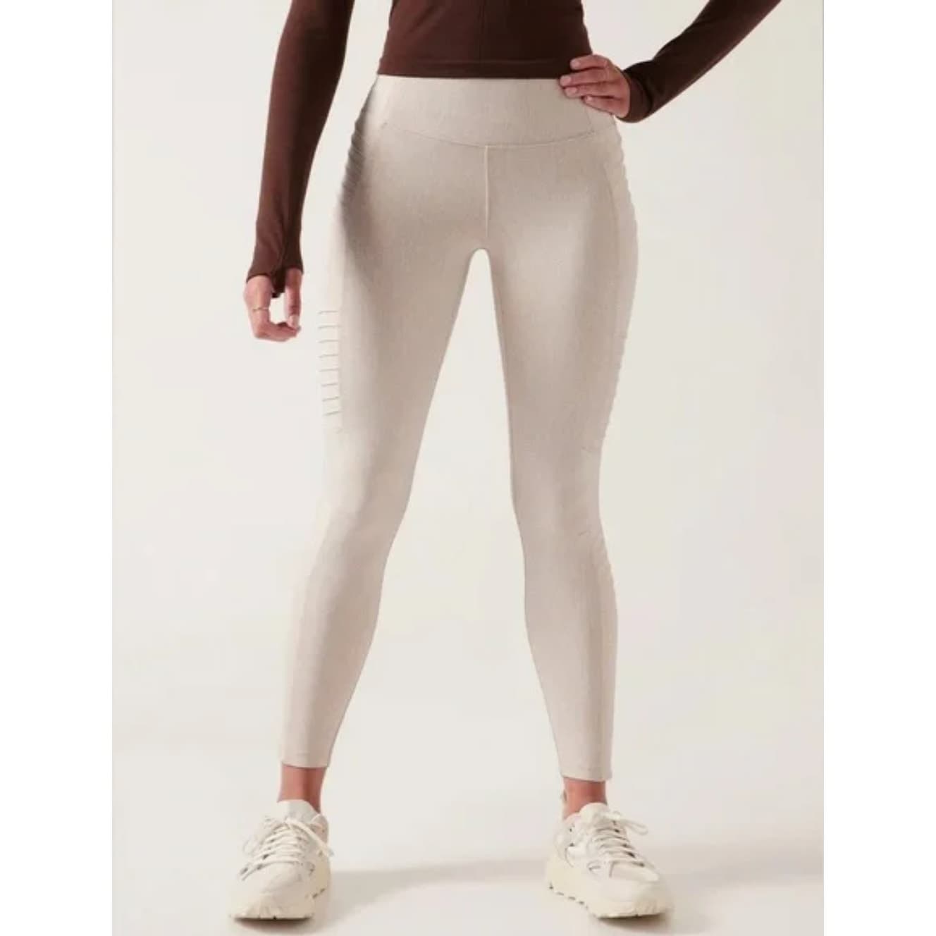 Athleta Delancey Textured Moto Tight - Braiden Cream - Medium - 882716 - Image 1