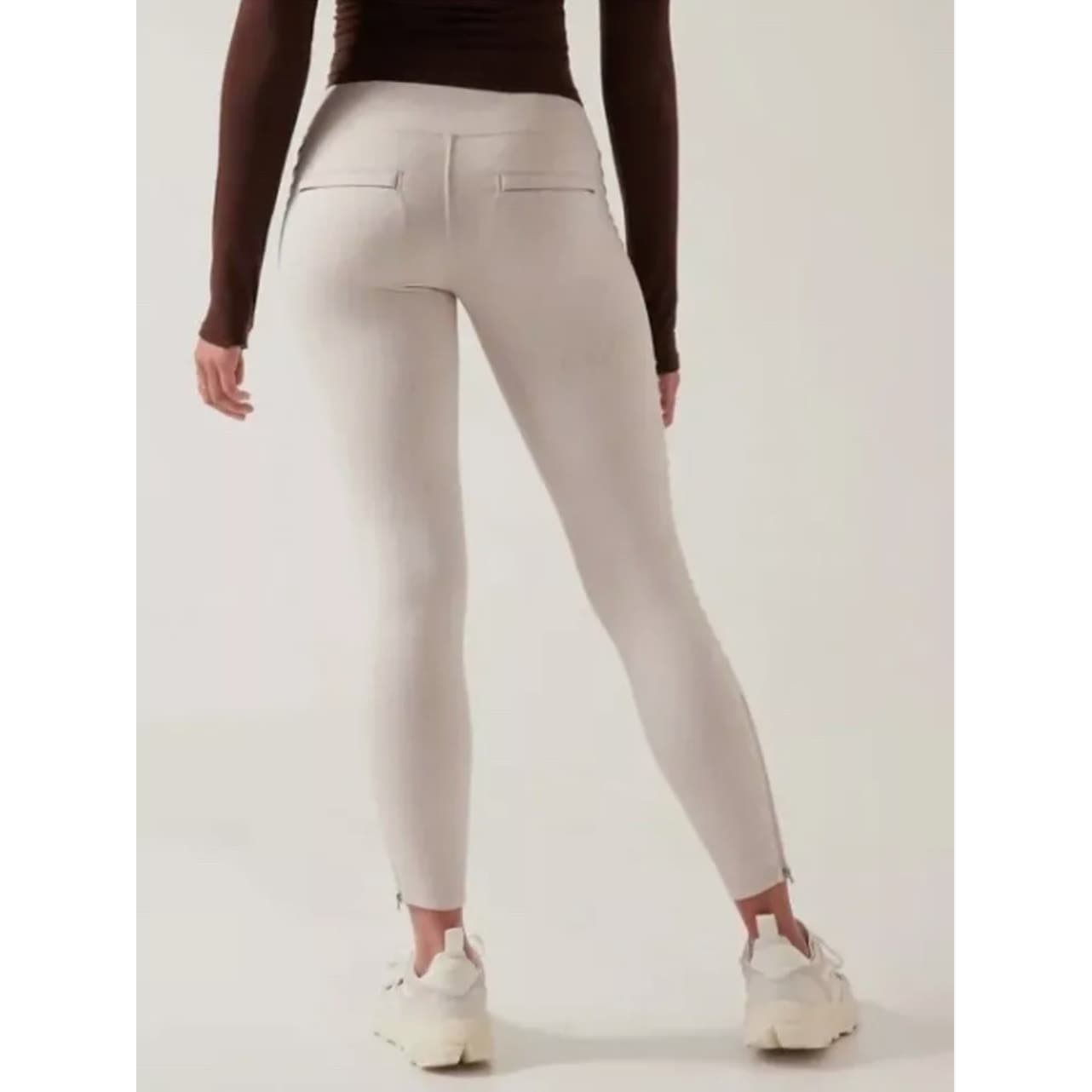 Athleta Delancey Textured Moto Tight - Braiden Cream - Medium - 882716 - Thumbnail 3