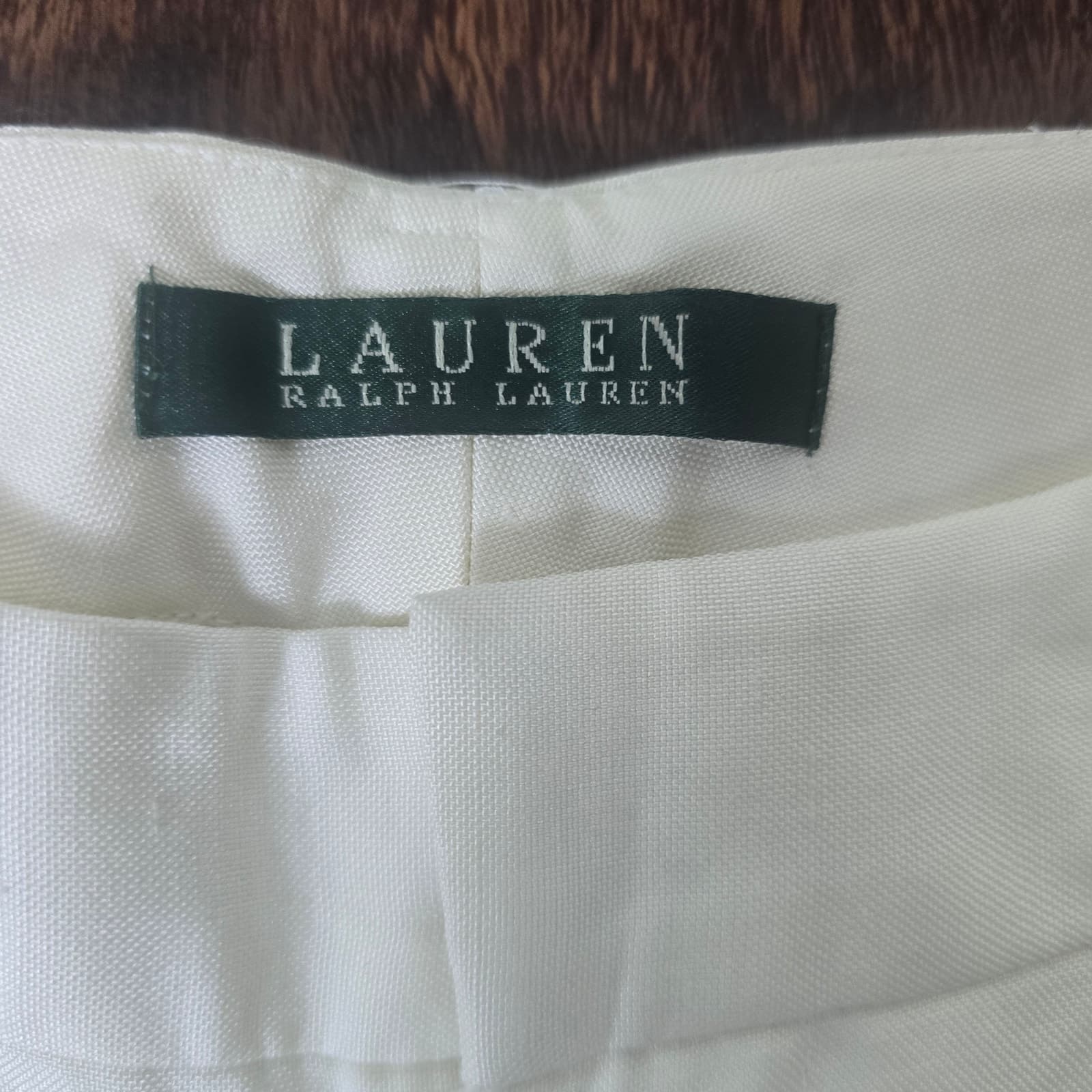 Lauren Ralph Lauren Green Label Cream 100% Silk Dress Pants, Size 14 - Thumbnail 8