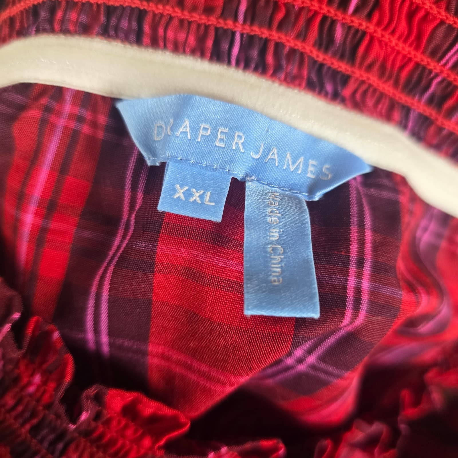 Draper James Kimberly Off-Shoulder Tie-Waist Smocked Neck Dress in Angie Plaid - Thumbnail 9