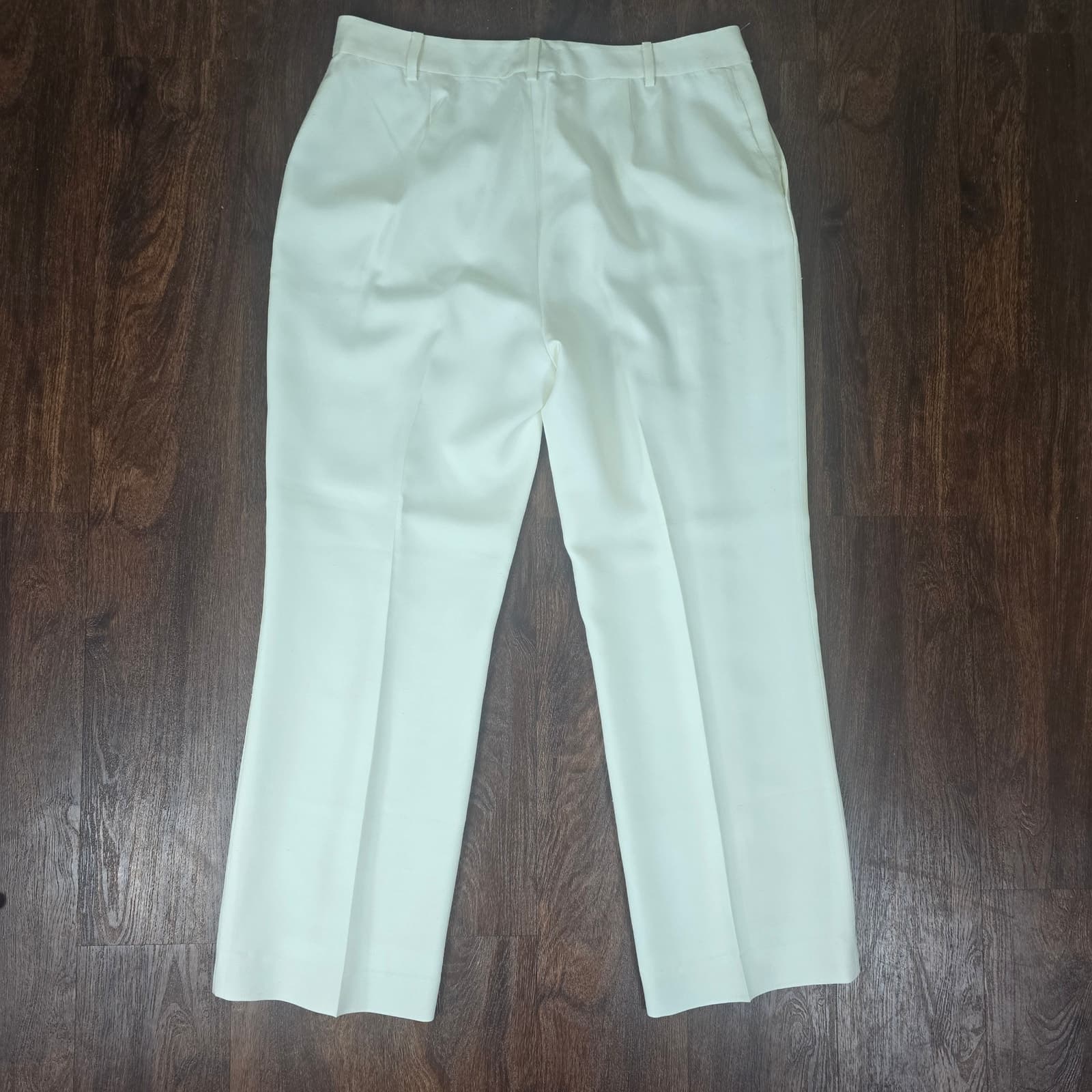 Lauren Ralph Lauren Green Label Cream 100% Silk Dress Pants, Size 14 - Thumbnail 5