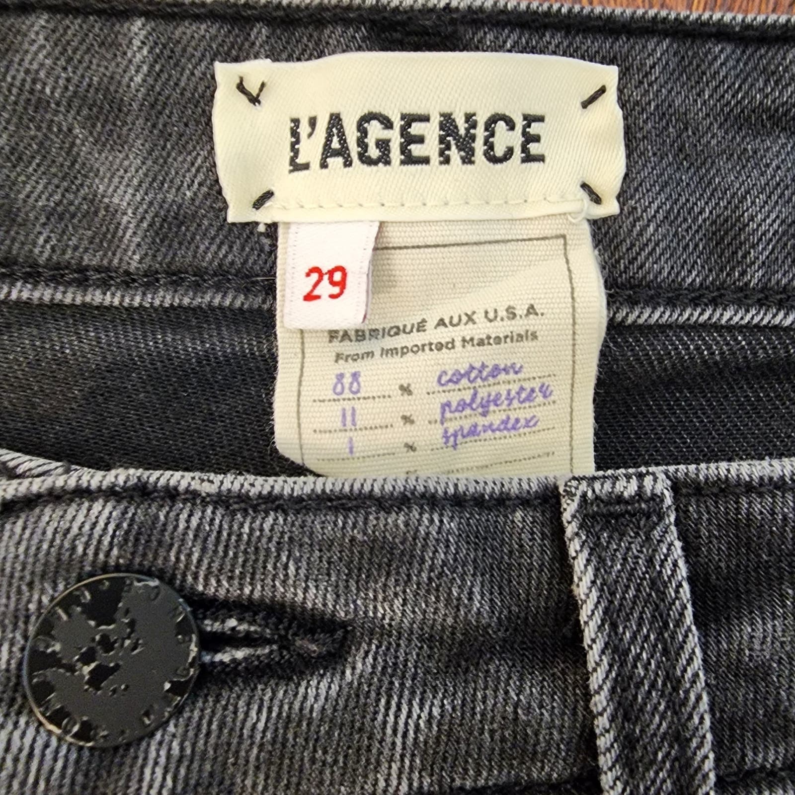 L'AGENCE Highline High Rise Distressed Jeans in Vintage Grey Destruct, Size 29 - Thumbnail 12