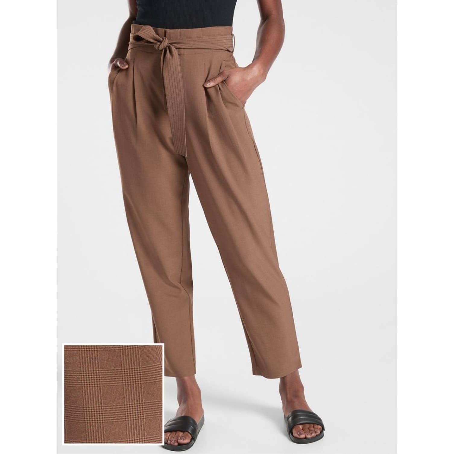 Athleta Plaid Skyline Pant II - Size 4 - Brown - Thumbnail 2