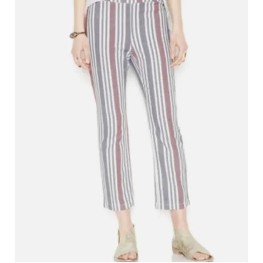 Free People Mod Stripe Linen Blend Cropped Pants - Size 4 - Thumbnail 2