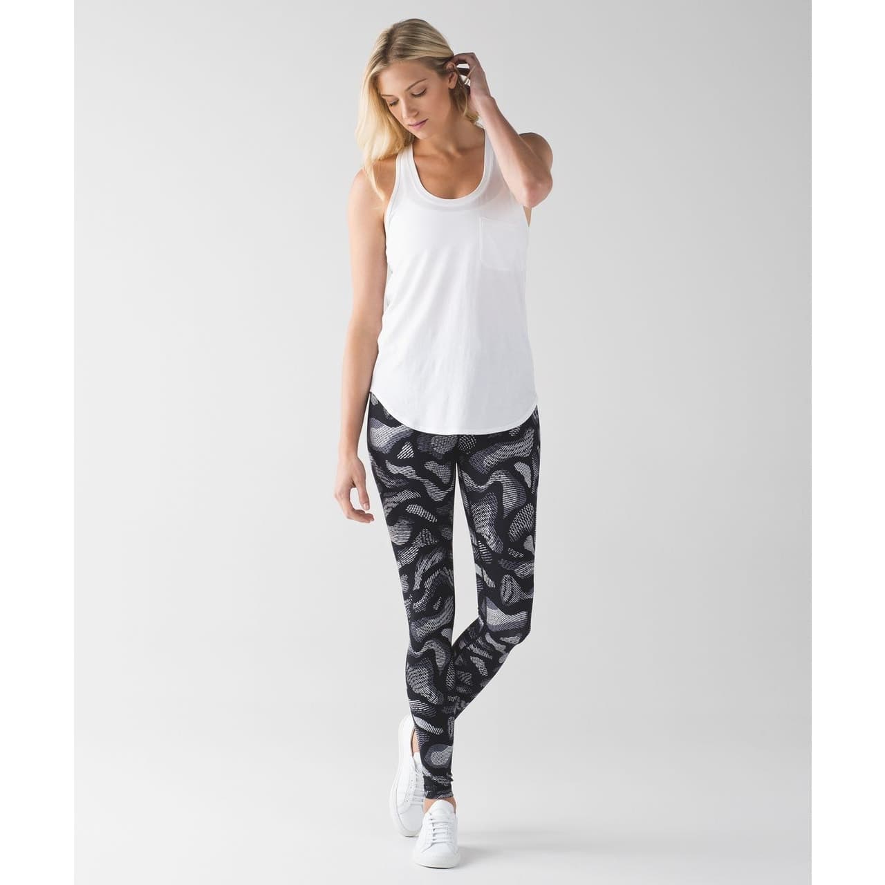 Lululemon Wunder Under Pant (Hi-Rise) Warp Ice Grey Black - Size 222 - Thumbnail 2