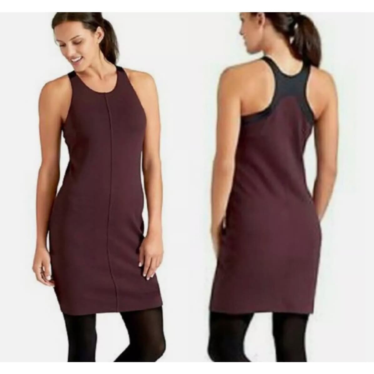 Athleta Whirlwind Racerback Tank Dress - Maroon - Medium - 138800 - Image 1