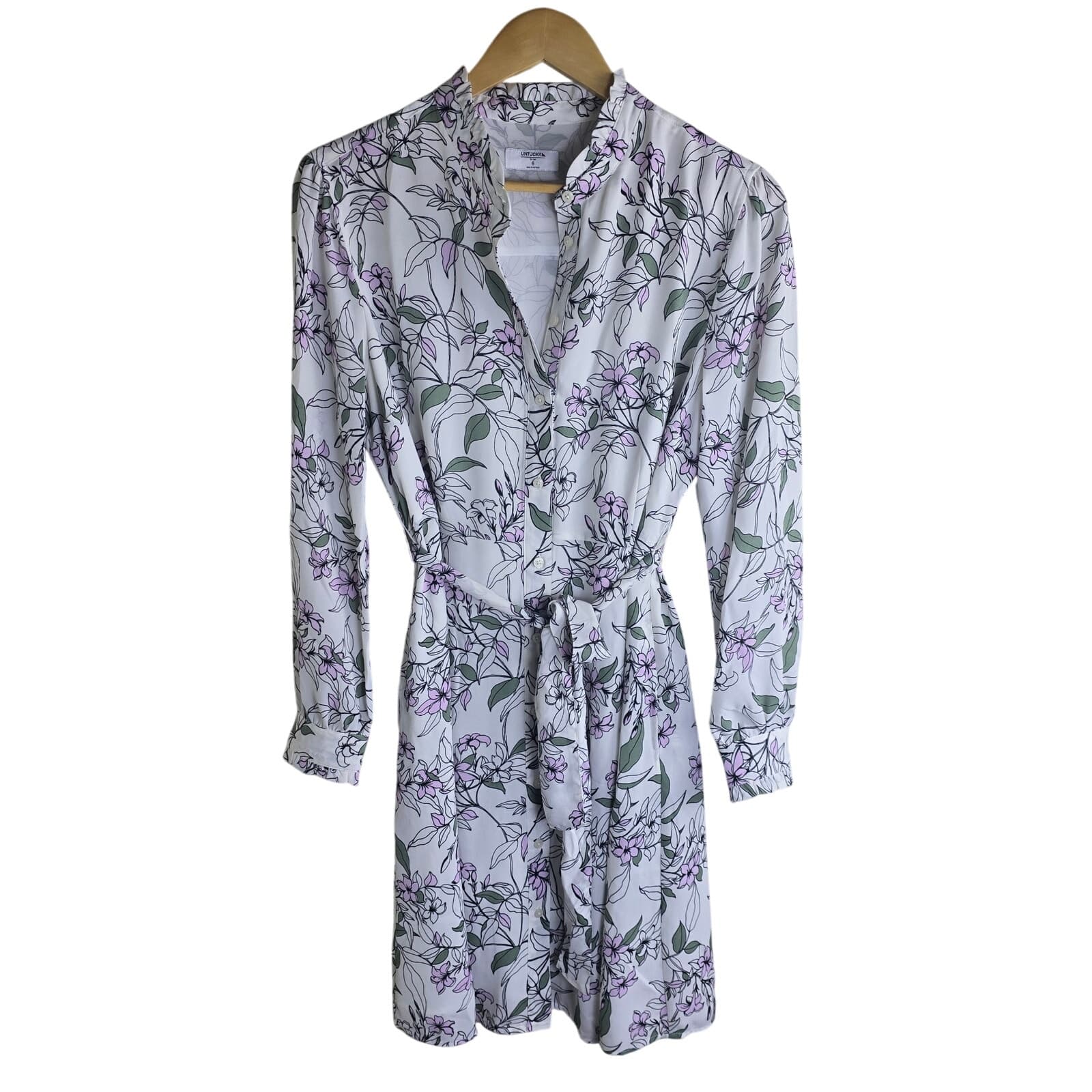 Untuckit For Her Hannah Floral Ruffle Neck Long Sleeve Dress - Size 6 - NWOT - Image 1