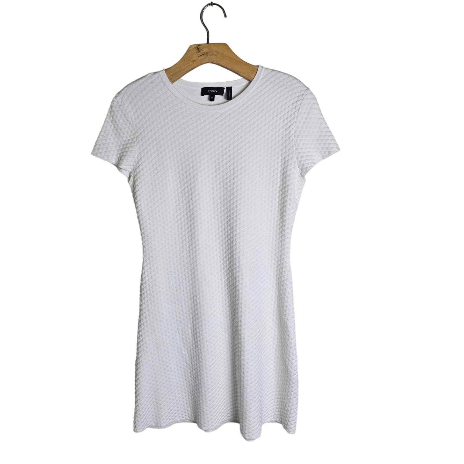 Theory White Branteen O Reverie Stretch Viscose Knit Style # H016706R, M - Image 1