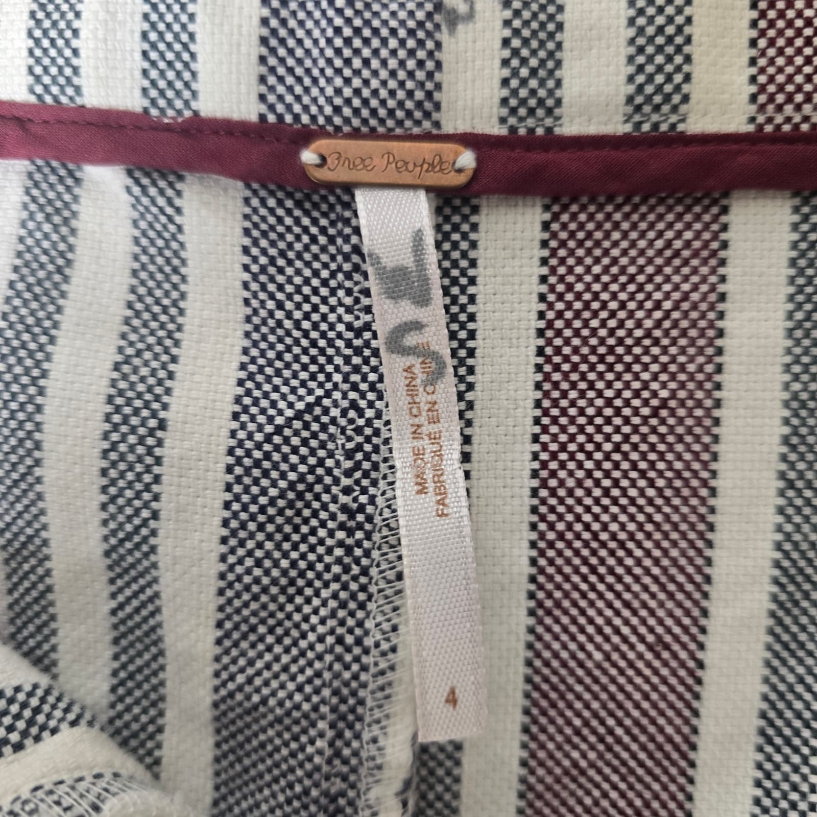 Free People Mod Stripe Linen Blend Cropped Pants - Size 4 - Thumbnail 10