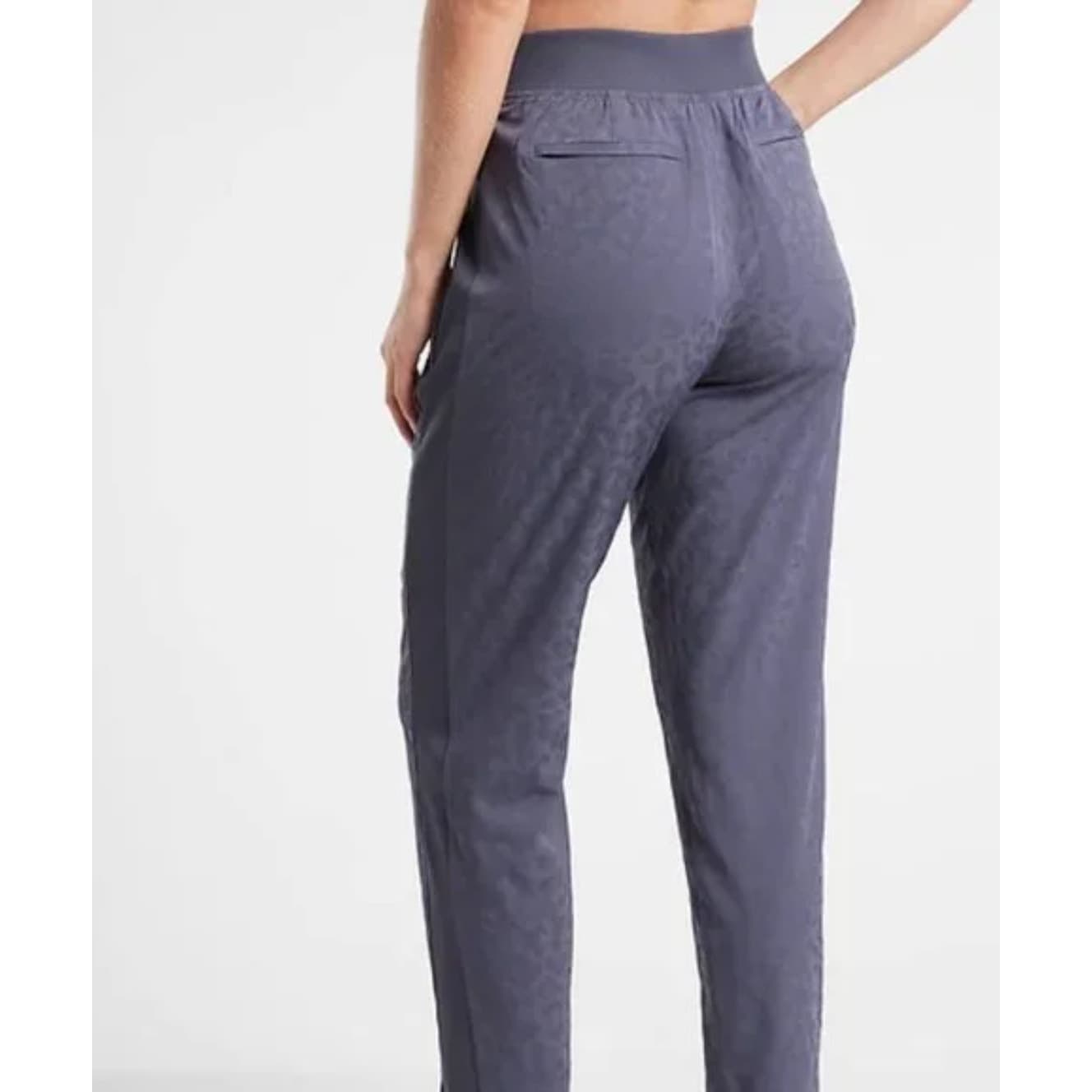 Athleta Brooklyn Textured Ankle Pant - Leopard Midieval Violet - Size 6 - 980401 - Thumbnail 3
