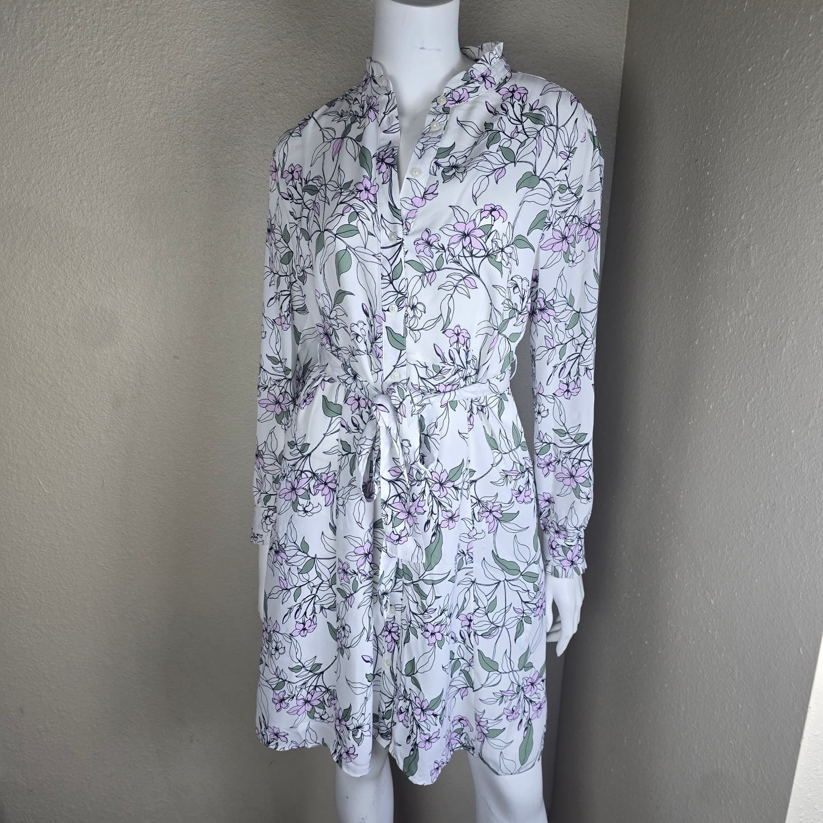 Untuckit For Her Hannah Floral Ruffle Neck Long Sleeve Dress - Size 6 - NWOT - Thumbnail 7