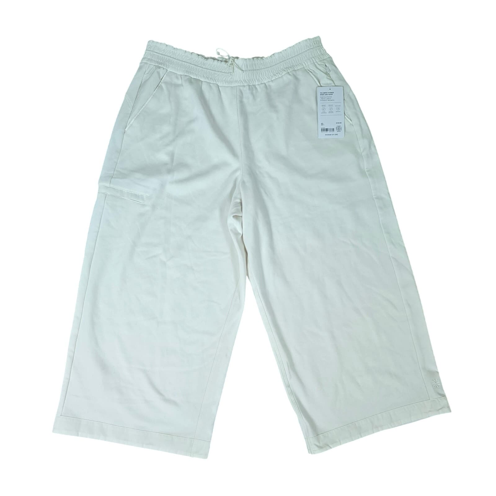 Athleta Triumph Wide Leg Crop Pants - Magnolia White - Large - 544711 - NWT - Image 1