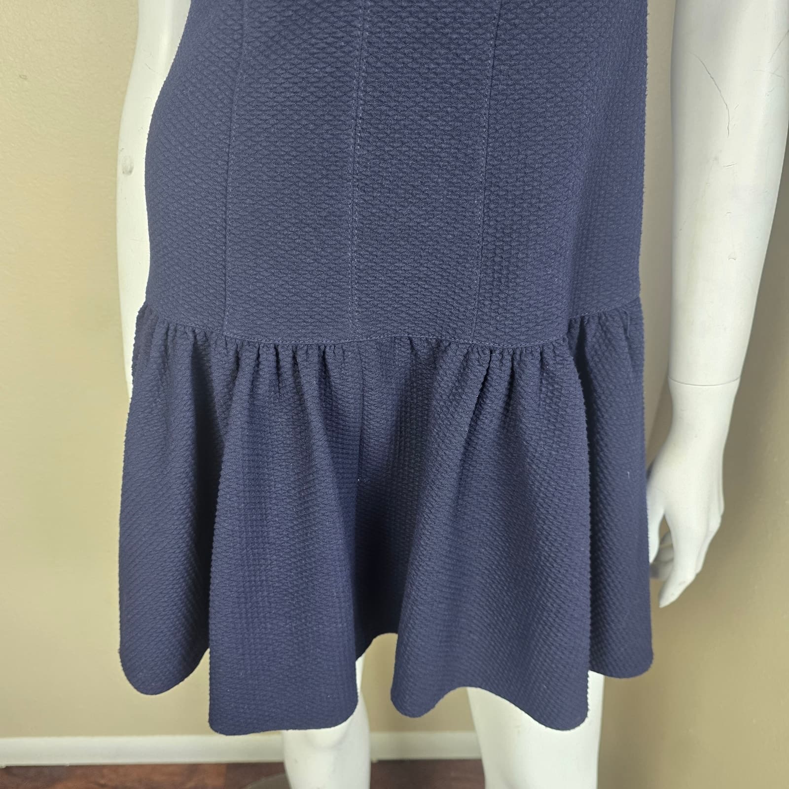 Rebecca Taylor Tiered Off Shoulder Mini Flounce Dress - Navy Blue - Size 2 - NWT - Thumbnail 9