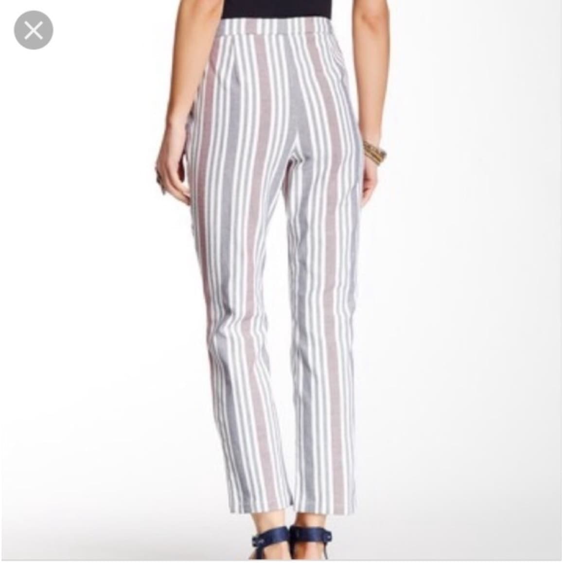 Free People Mod Stripe Linen Blend Cropped Pants - Size 4 - Thumbnail 5