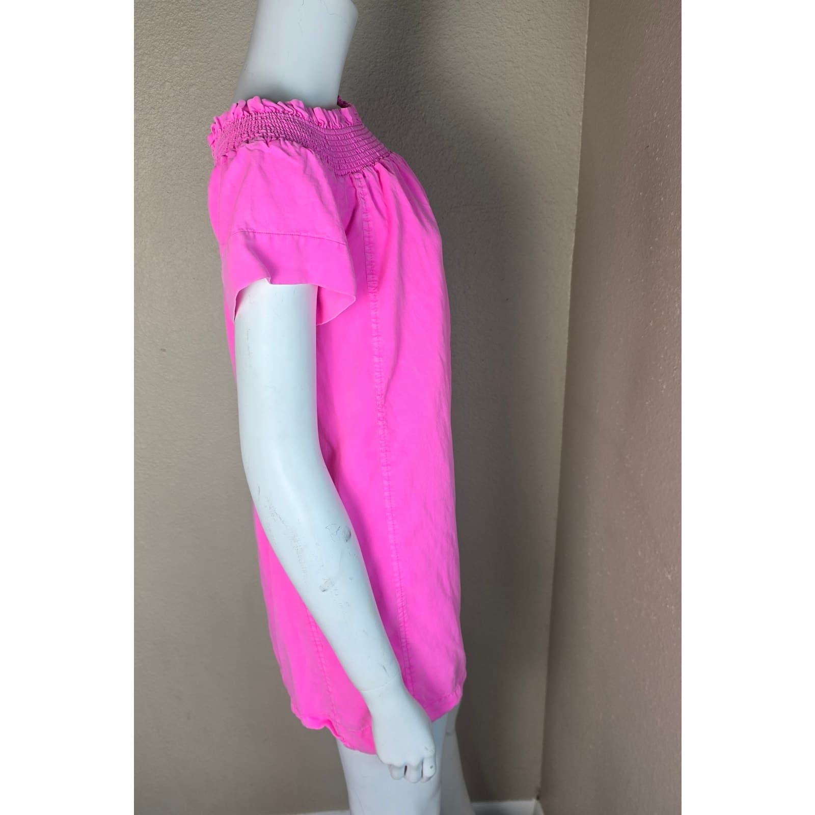 Vineyard Vines Garment Dyed Madison Off Shoulder Mini Dress - Malibu Pink - XS - Thumbnail 8
