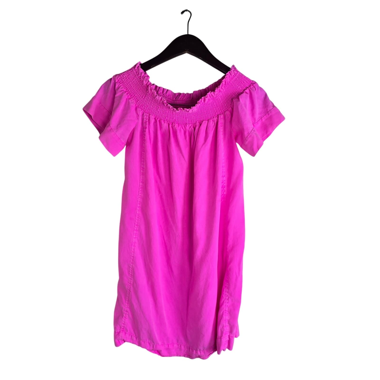 Vineyard Vines Garment Dyed Madison Off Shoulder Mini Dress - Malibu Pink - XS - Image 1