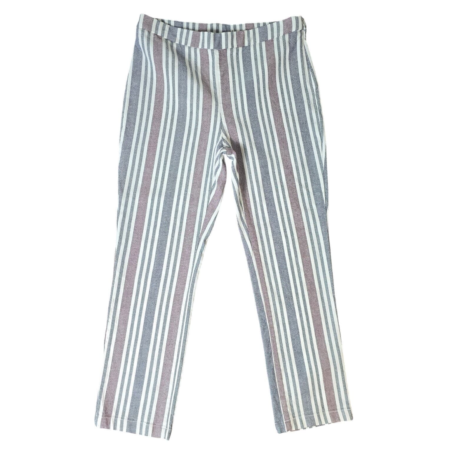 Free People Mod Stripe Linen Blend Cropped Pants - Size 4 - Image 1