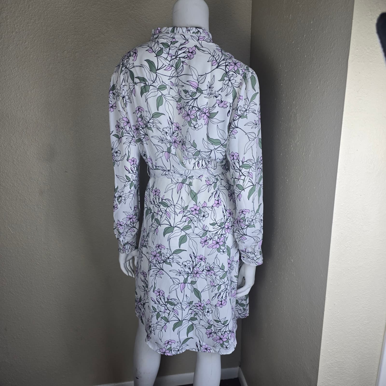 Untuckit For Her Hannah Floral Ruffle Neck Long Sleeve Dress - Size 6 - NWOT - Thumbnail 9