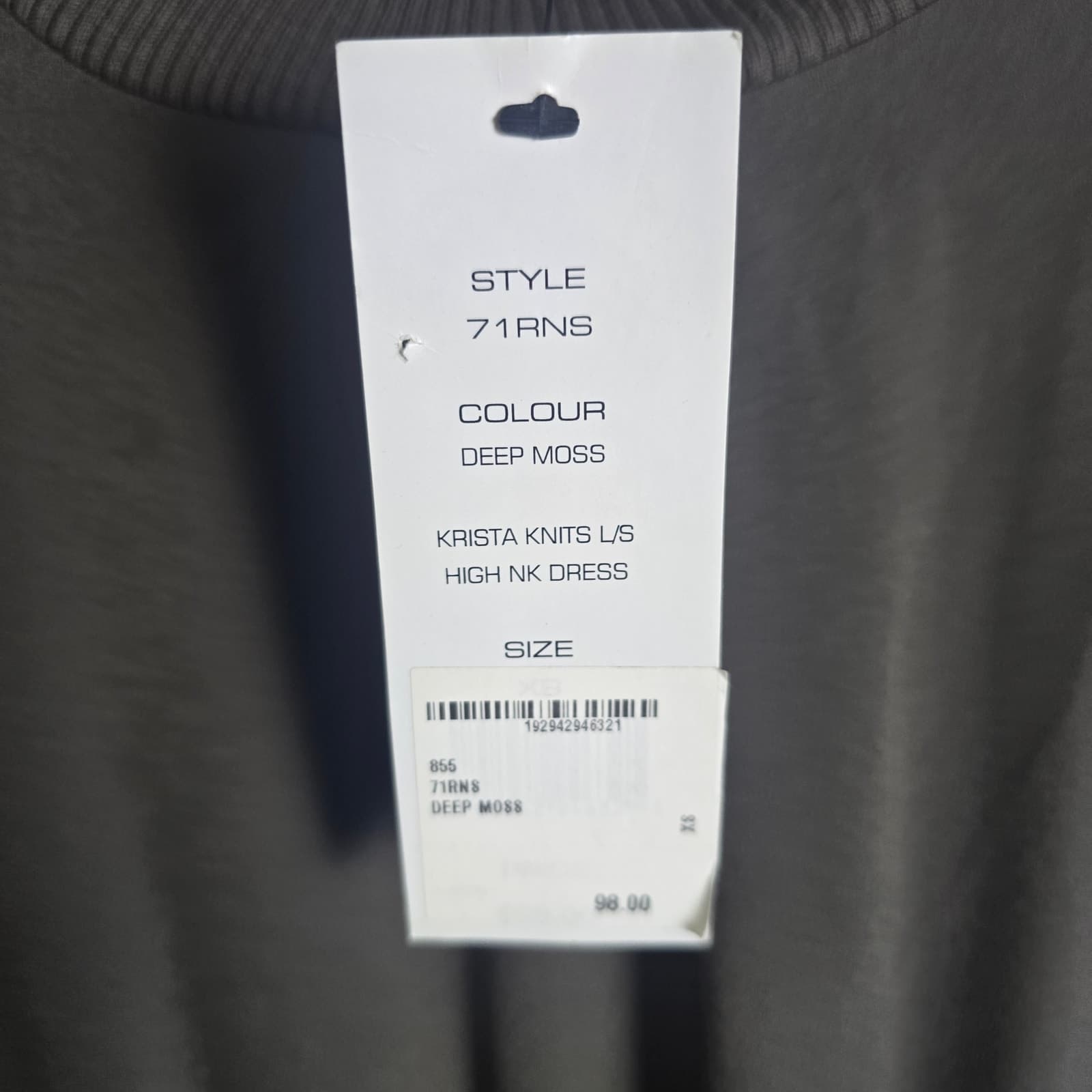 Krista Knits Mini Dress Turtleneck Balloon Sleeve - Deep Moss - Size XS - 71RNS - Thumbnail 10