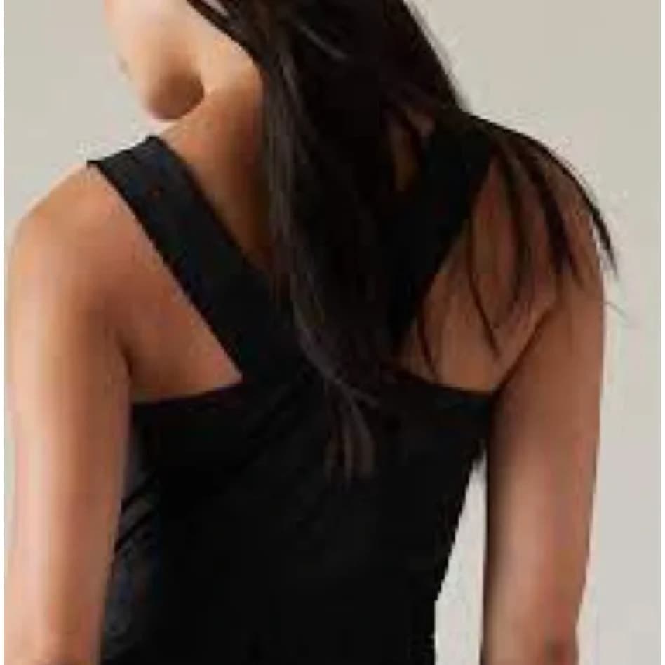 Athleta Savannah Strap Drawstring Dress - Black - Small - Style # 659323 - Thumbnail 4