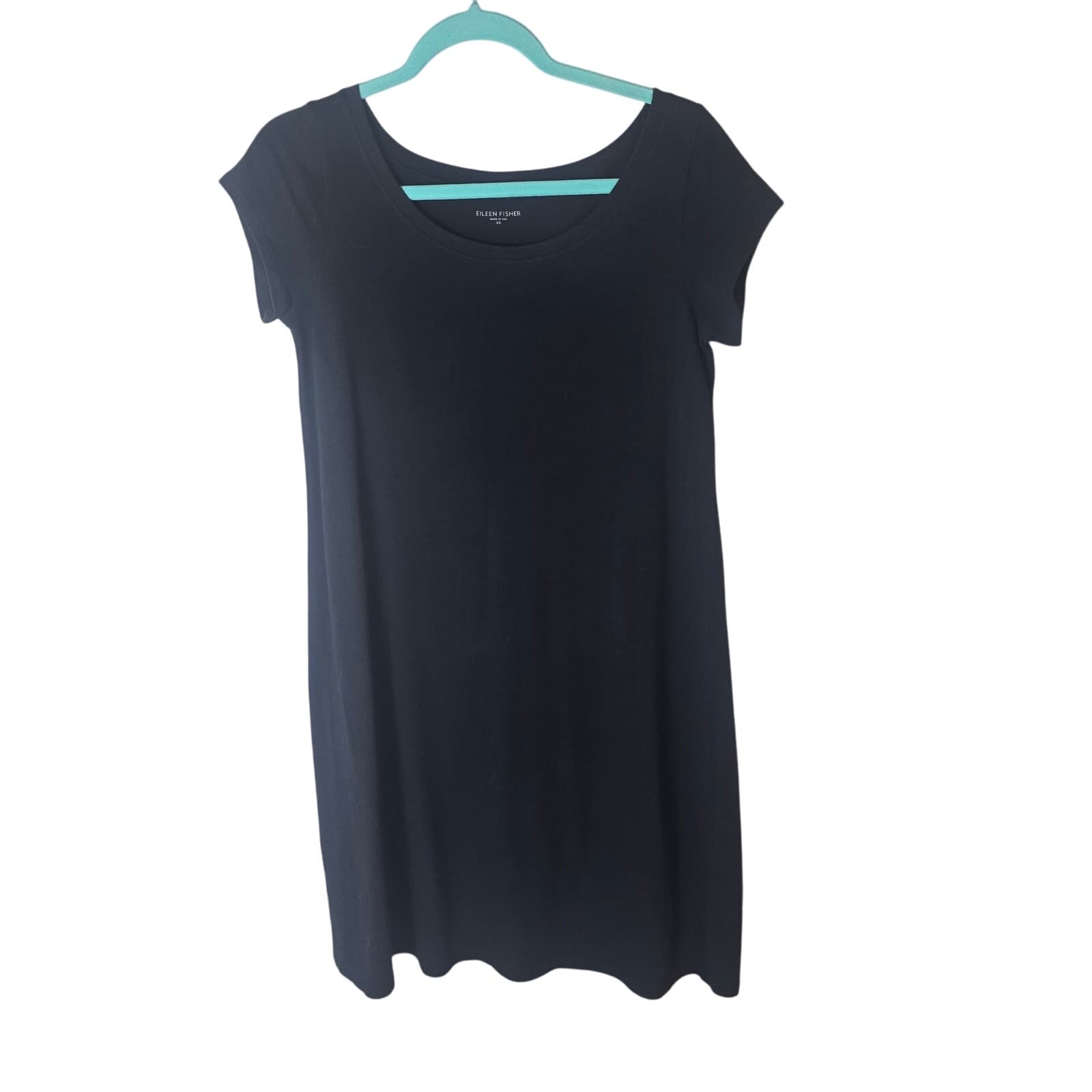 EILEEN FISHER Classic Stretch Jersey Ballet-Neck Dress - Black - XS - Image 1