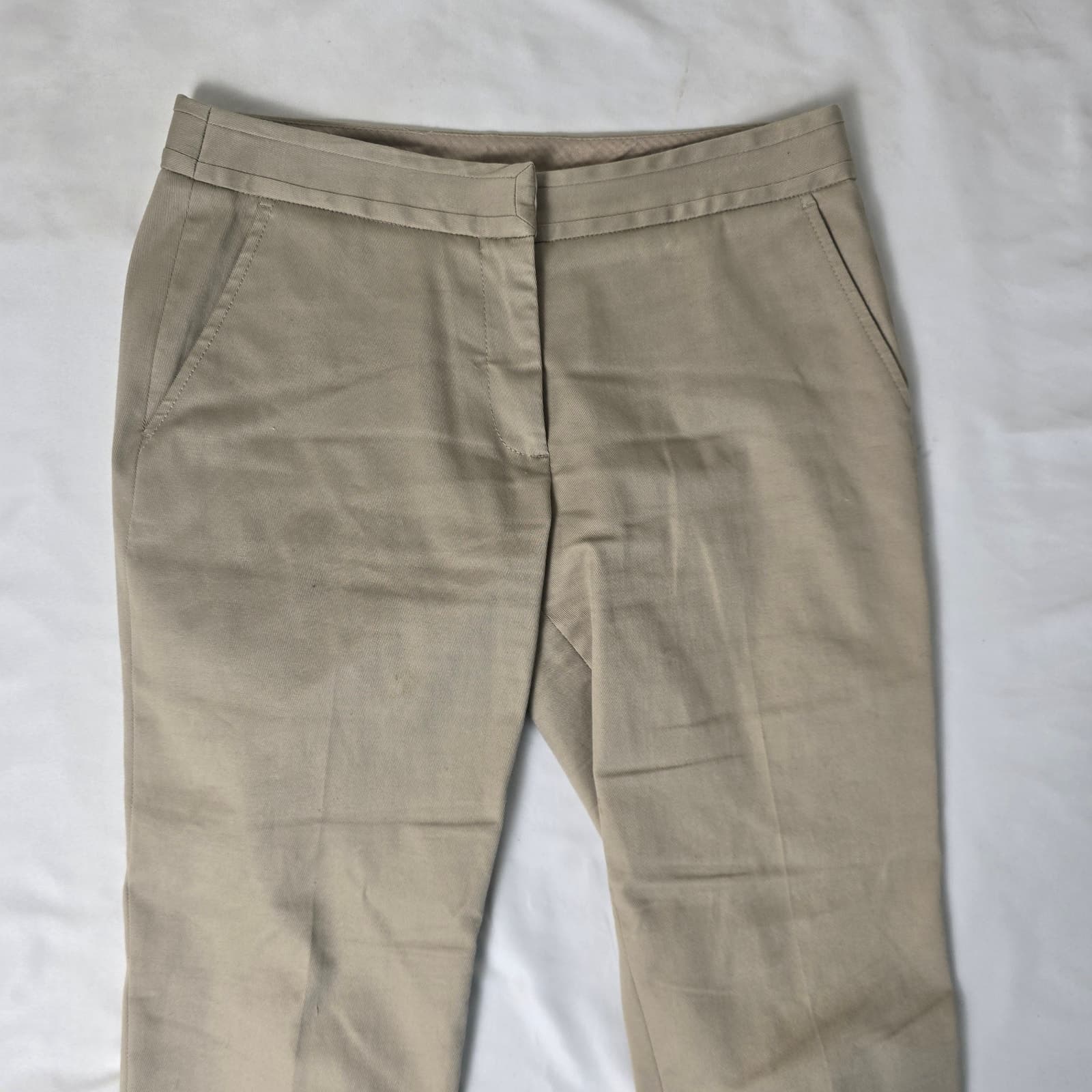 Tory Burch Tessa Khaki Cotton Blend Stretch Ankle Pants - Size 2 - Thumbnail 4