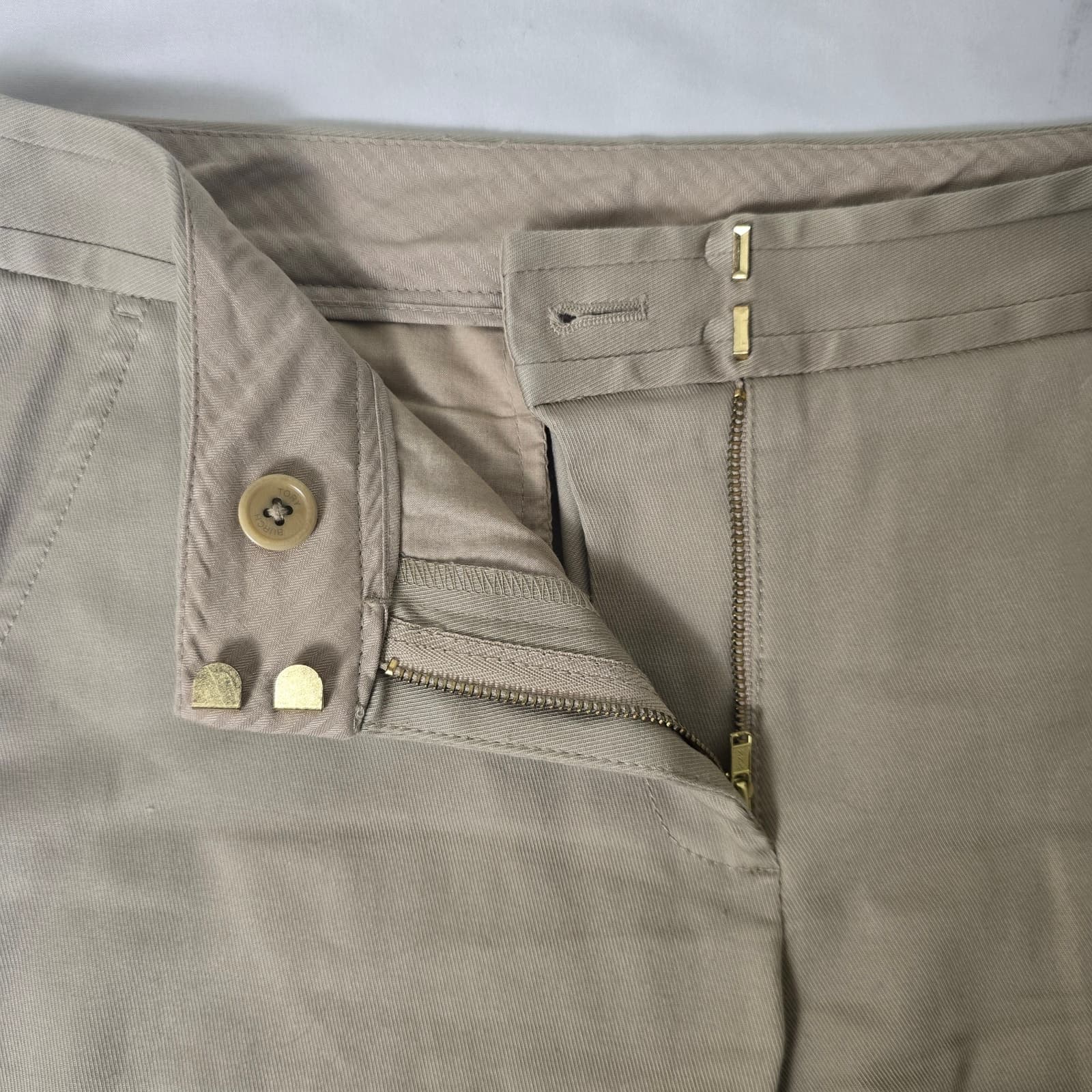 Tory Burch Tessa Khaki Cotton Blend Stretch Ankle Pants - Size 2 - Thumbnail 5