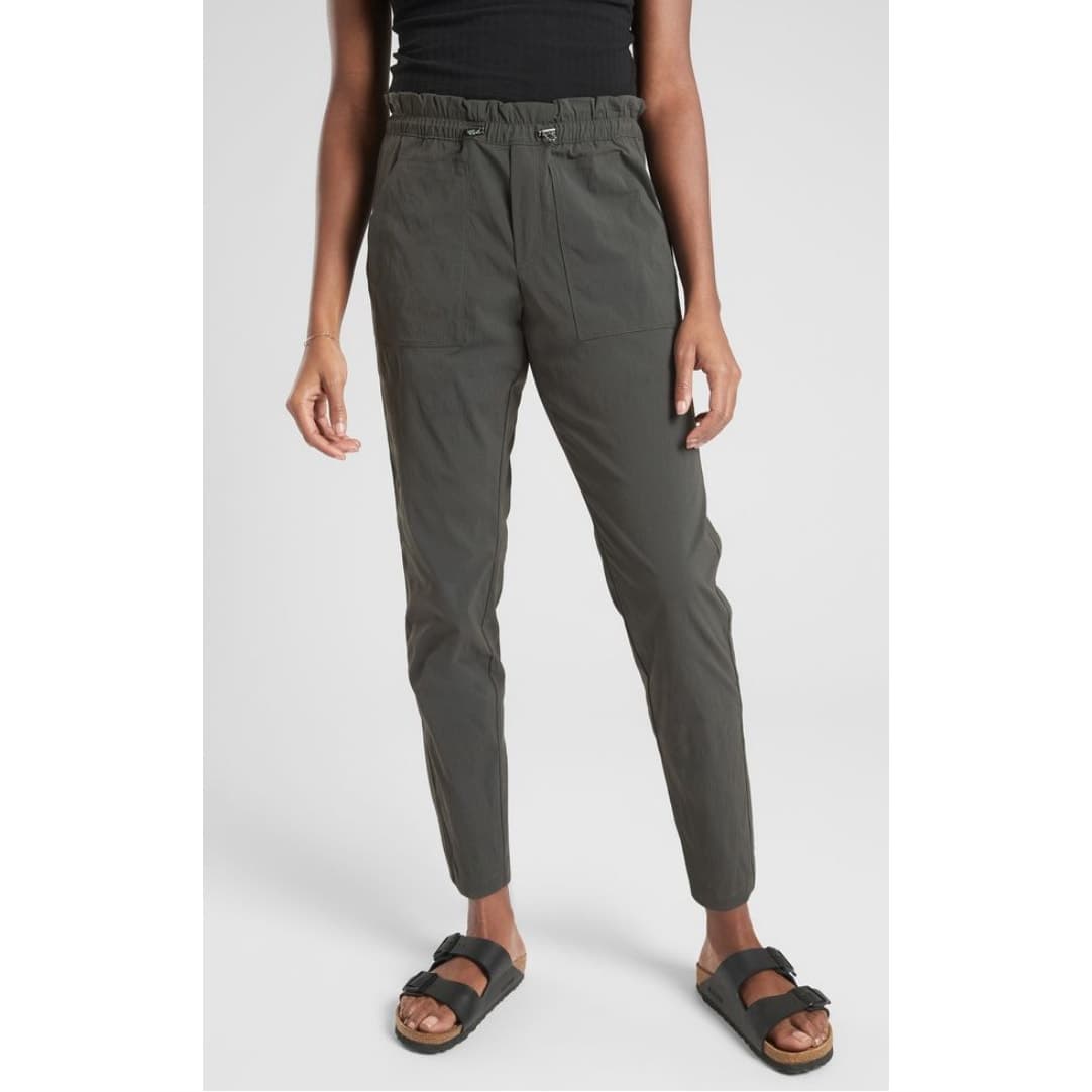 Athleta Trekkie Paper Bag Pants - Dark Gray - Size 0 - Style # 405927 - Thumbnail 2