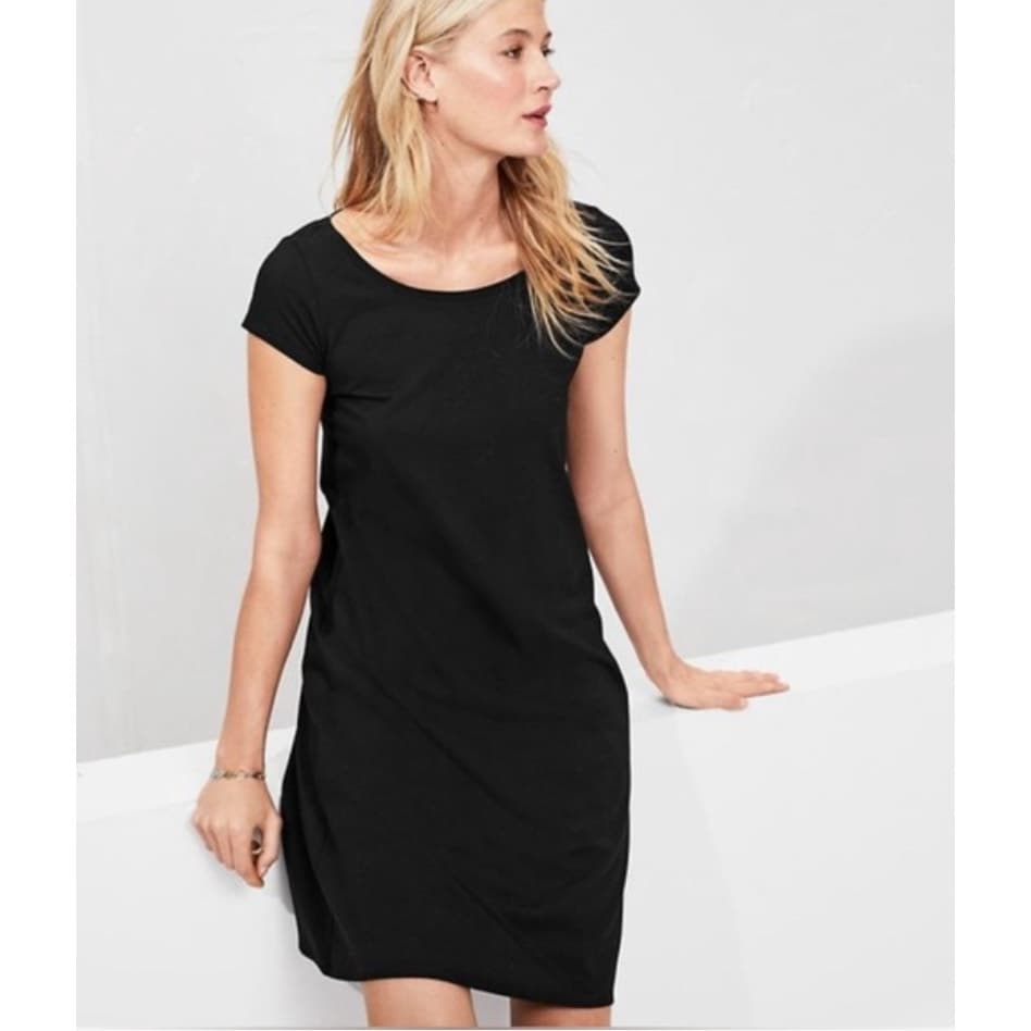 EILEEN FISHER Classic Stretch Jersey Ballet-Neck Dress - Black - XS - Thumbnail 3