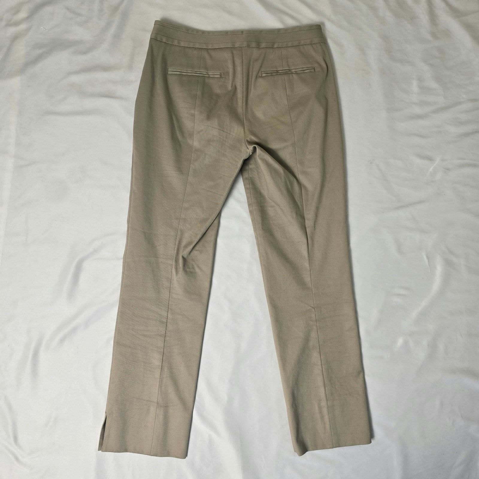 Tory Burch Tessa Khaki Cotton Blend Stretch Ankle Pants - Size 2 - Thumbnail 6