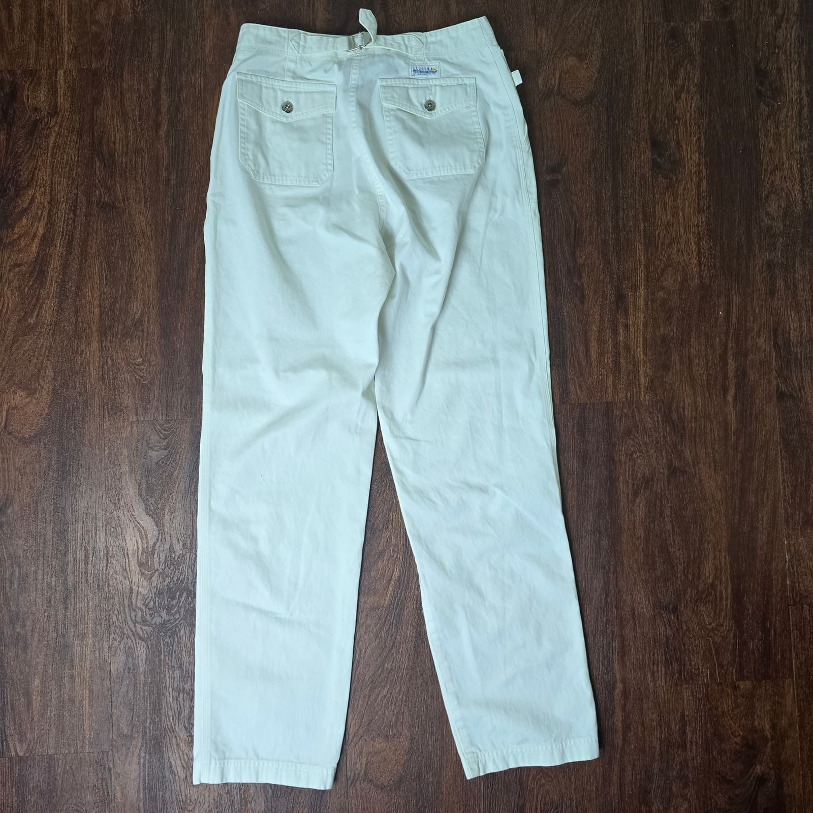 Lauren Ralph Lauren White/Cream Straight Leg Chino Pants Turn Lock Waist Closure - Thumbnail 6