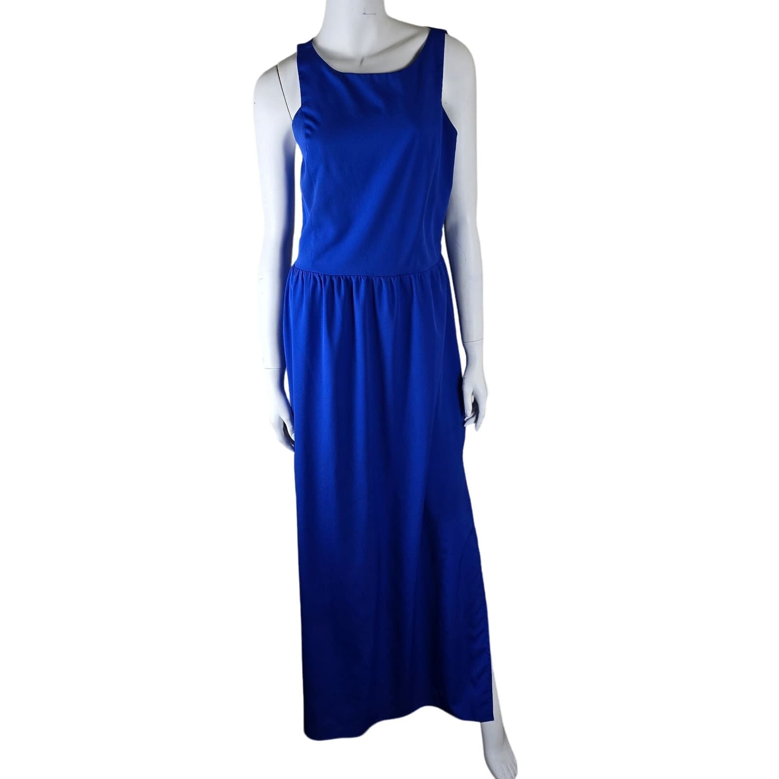 Vince Camuto Royal Blue Sleeveless Maxi Dress Smocked Sides - Size 12 - Thumbnail 2