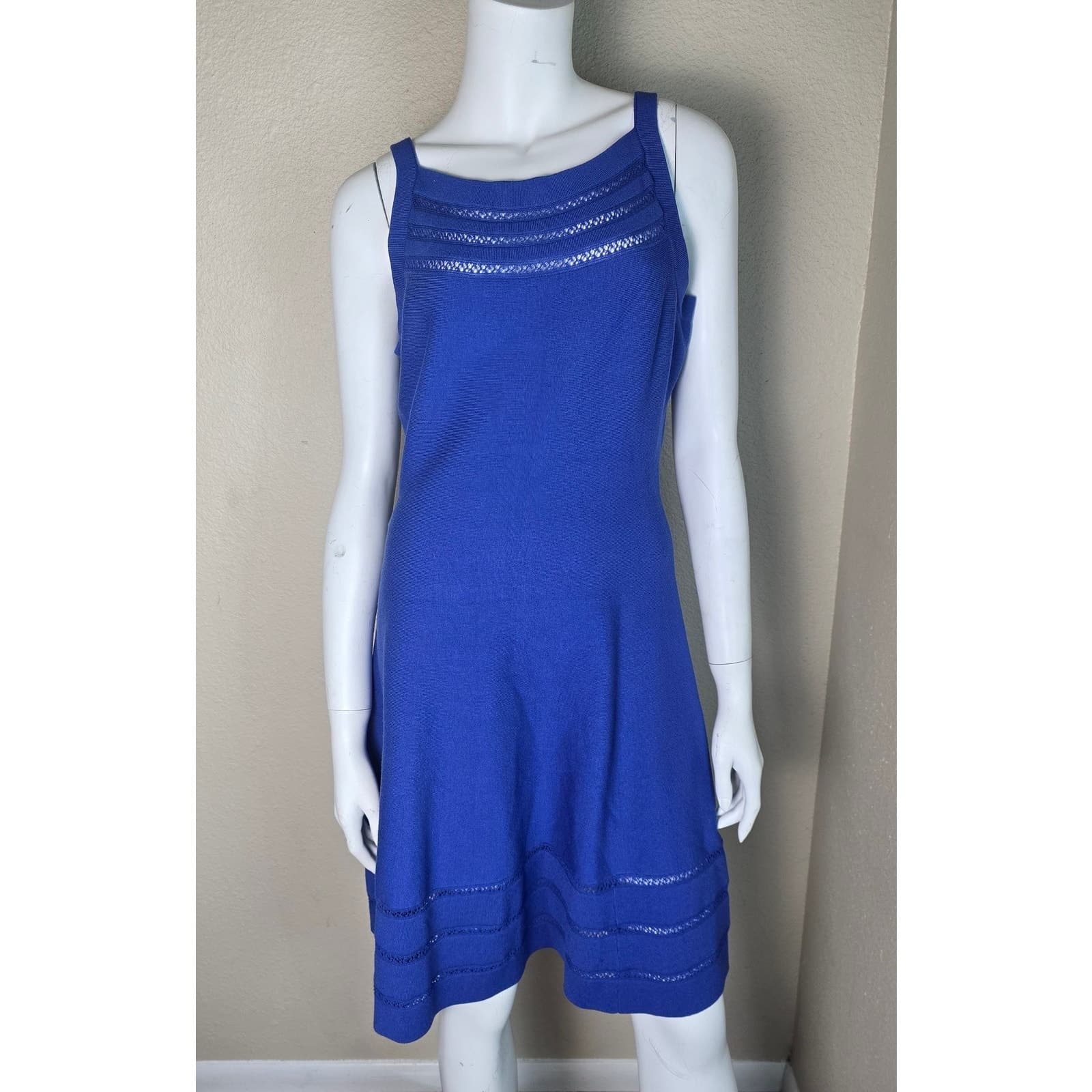 Kate Spade Open Cable Sweater Dress - Hyacinth Blue - Medium - NWOT - Thumbnail 4